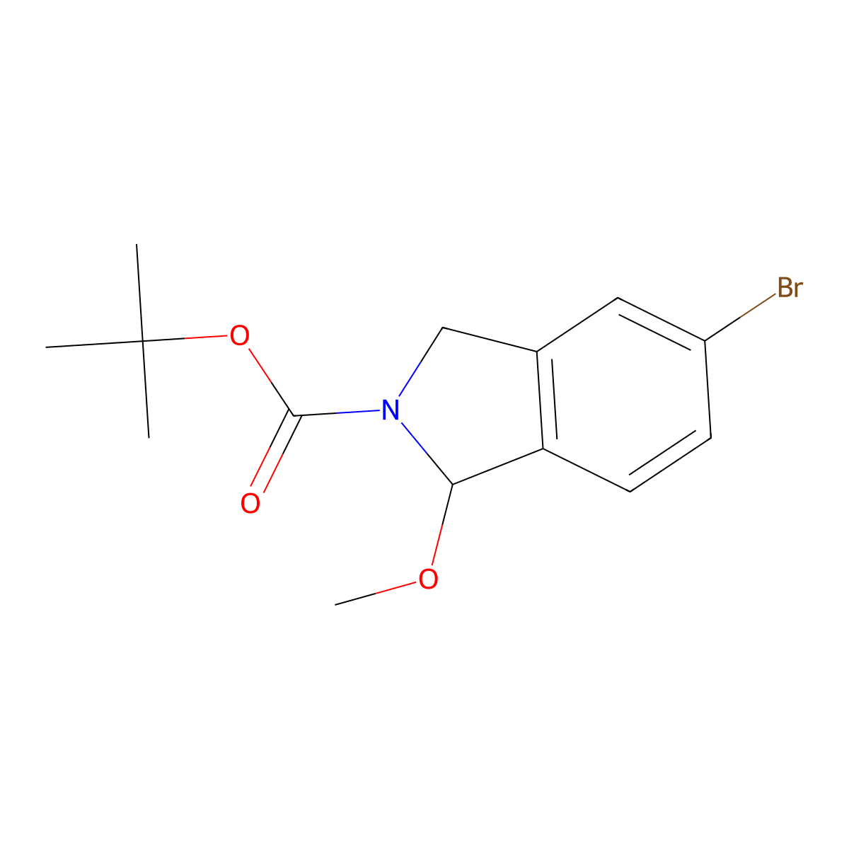 Tert-butyl 5-bromo-1-methoxyisoindoline-2-carboxylate molecular structure, CAS 1951451-90-3