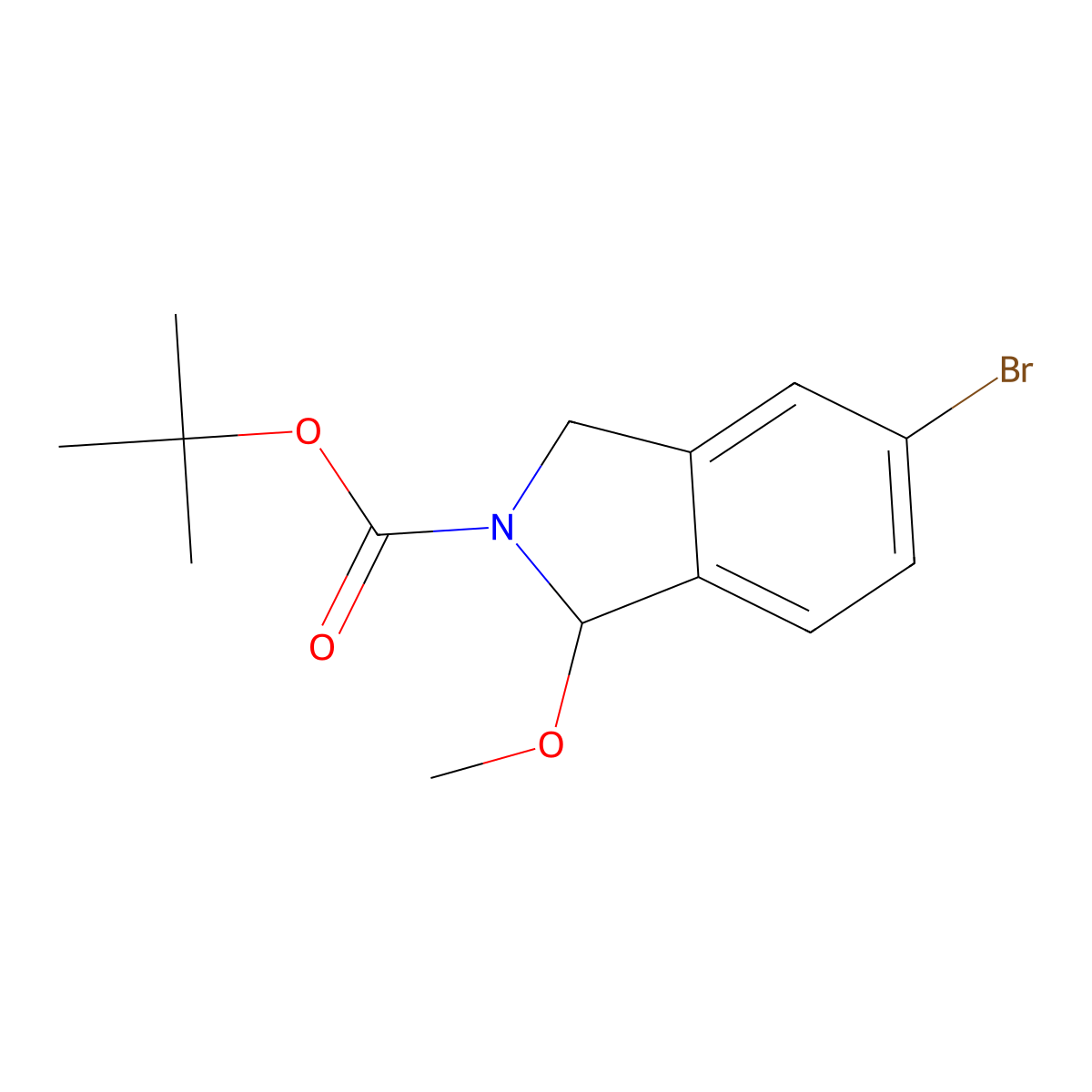 Tert-butyl 5-bromo-1-methoxyisoindoline-2-carboxylate molecular structure, CAS 1951451-90-3