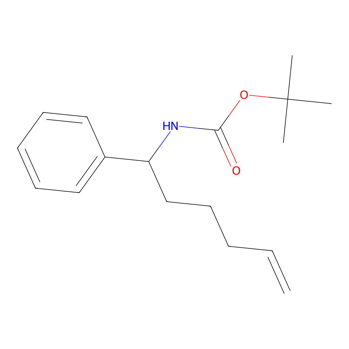 tert-butyl N-(1-phenylhex-5-en-1-yl)carbamate molecular structure, CAS 1951454-10-6