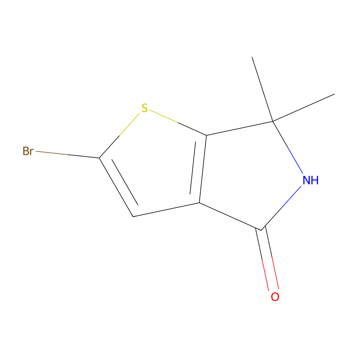 2-Bromo-6,6-dimethyl-5,6-dihydro-4H-thieno[2,3-c]pyrrol-4-one molecular structure, CAS 1951483-76-3