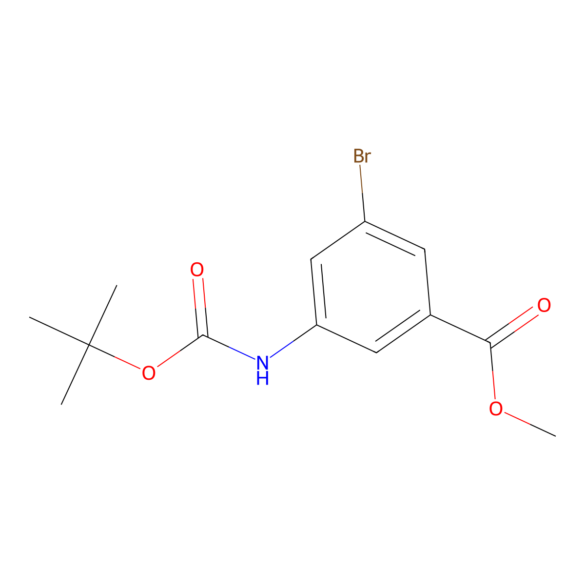 Methyl 3-bromo-5-{[(tert-butoxy)carbonyl]amino}benzoate molecular structure, CAS 1951486-58-0