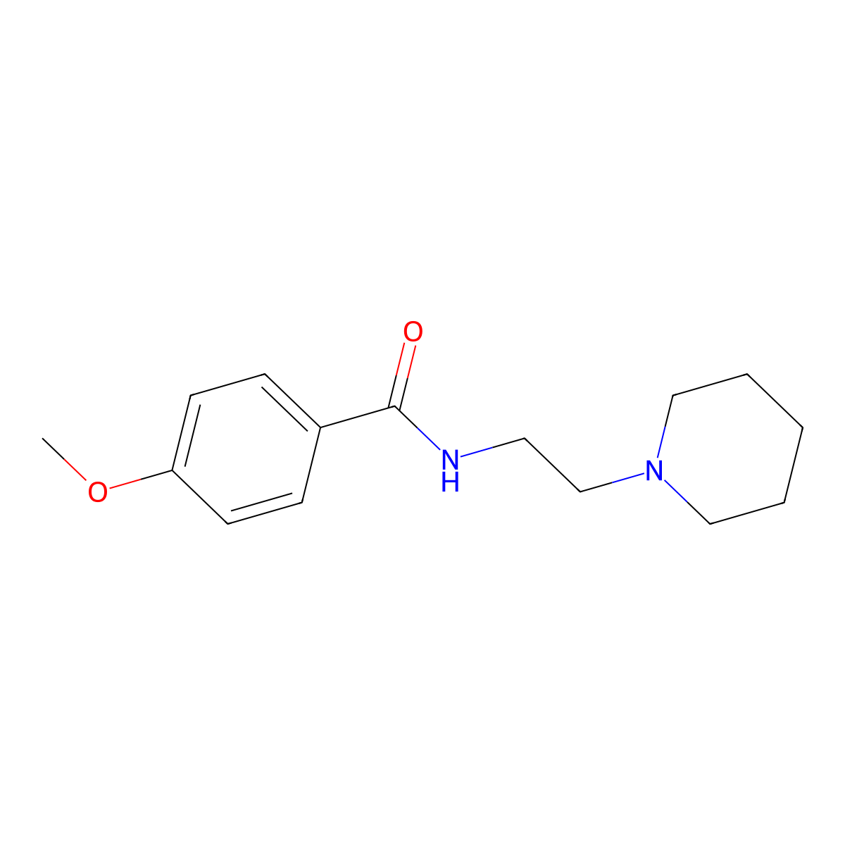 4-methoxy-N-(2-piperidin-1-ylethyl)benzamide molecular structure, CAS 195152-28-4