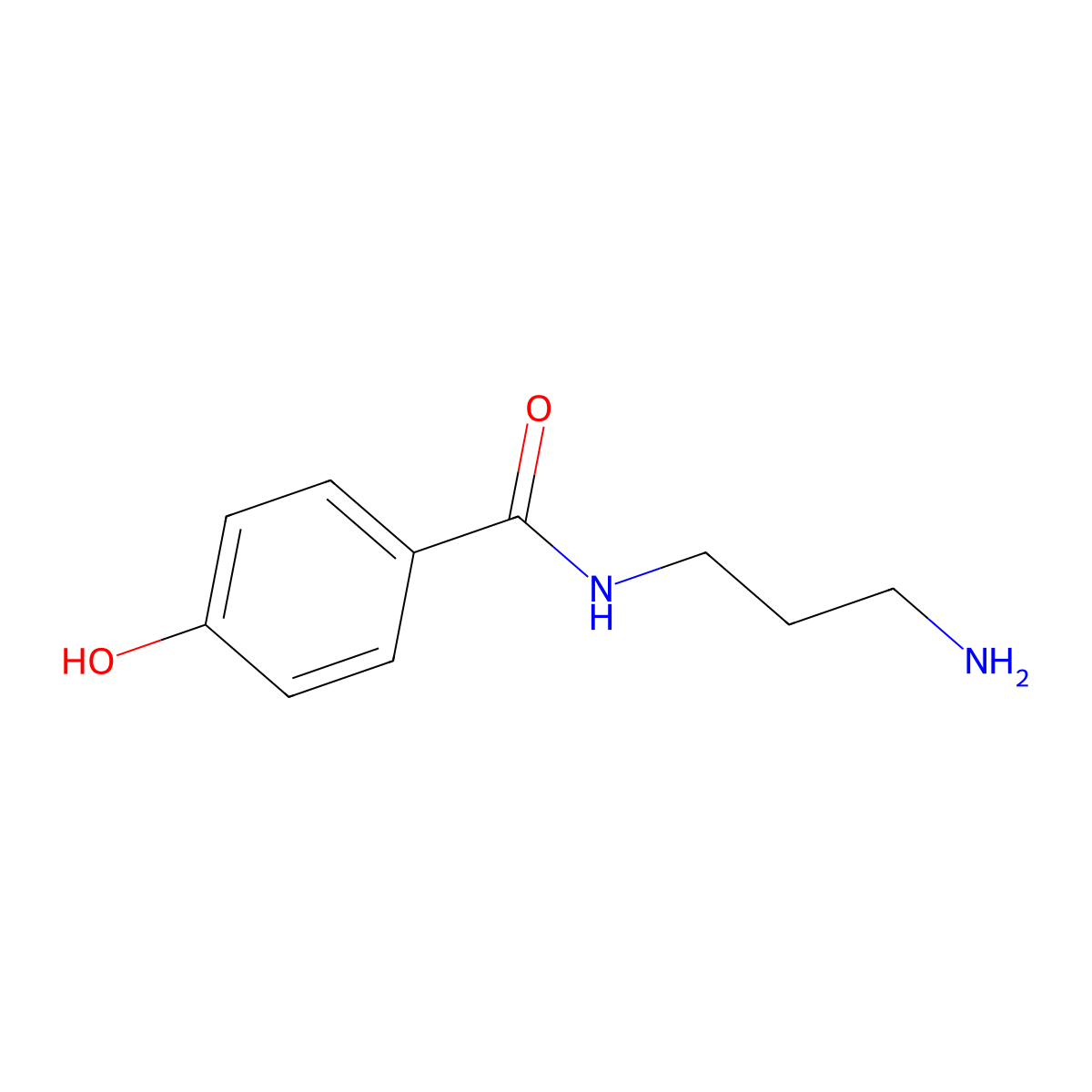 N-(3-aminopropyl)-4-hydroxybenzamide molecular structure, CAS 195152-34-2
