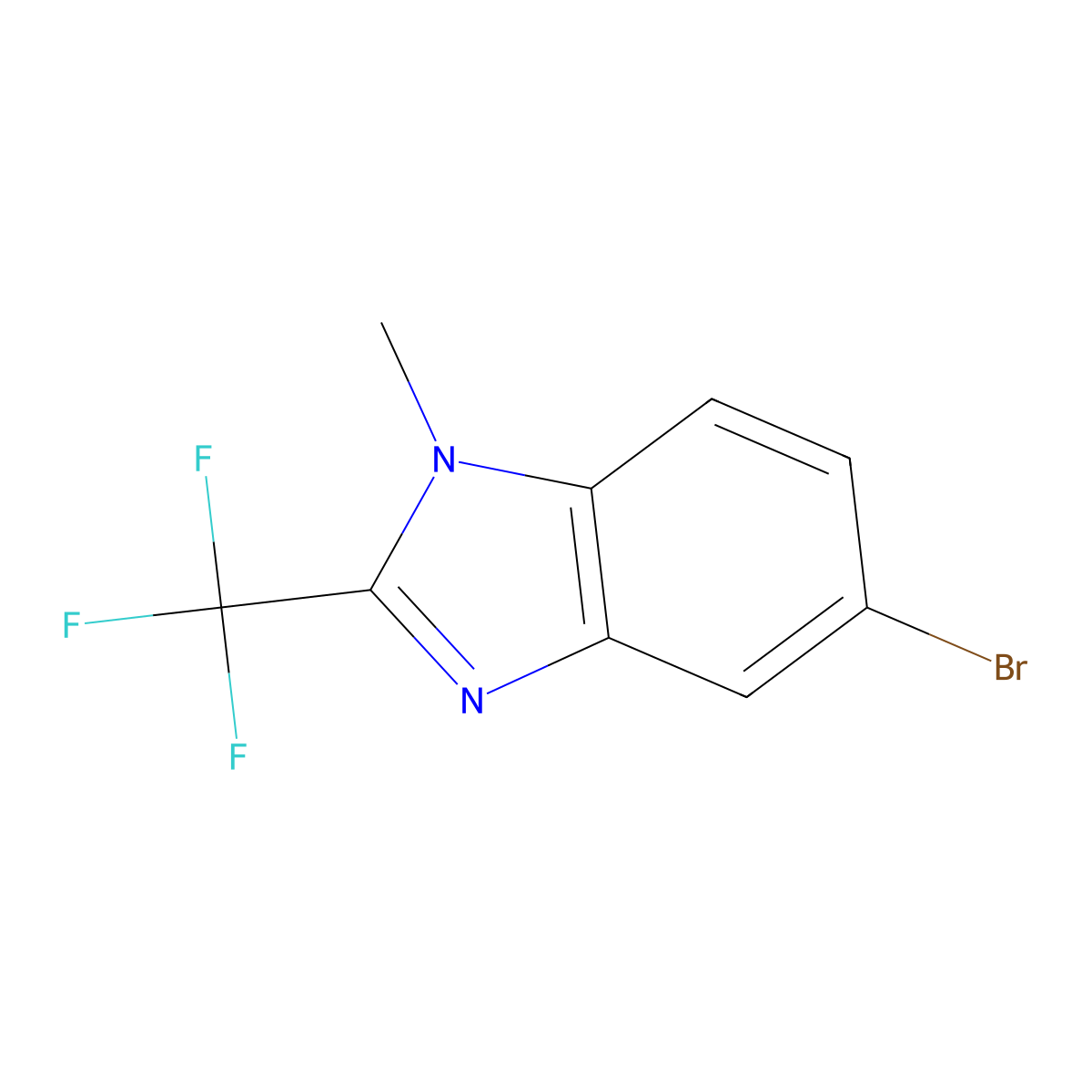 5-Bromo-1-methyl-2-(trifluoromethyl)-1H-benzo[d]imidazole molecular structure, CAS 19517-15-8