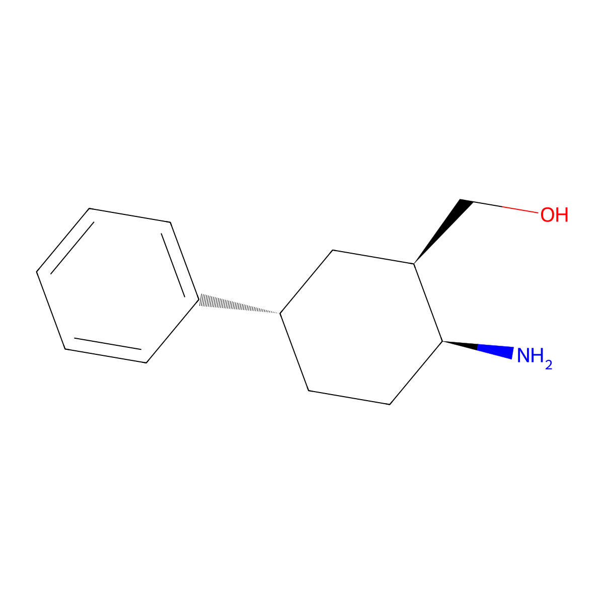 cis-(2-Amino-trans-5-phenyl-cyclohexyl)-methanol molecular structure, CAS 195190-88-6