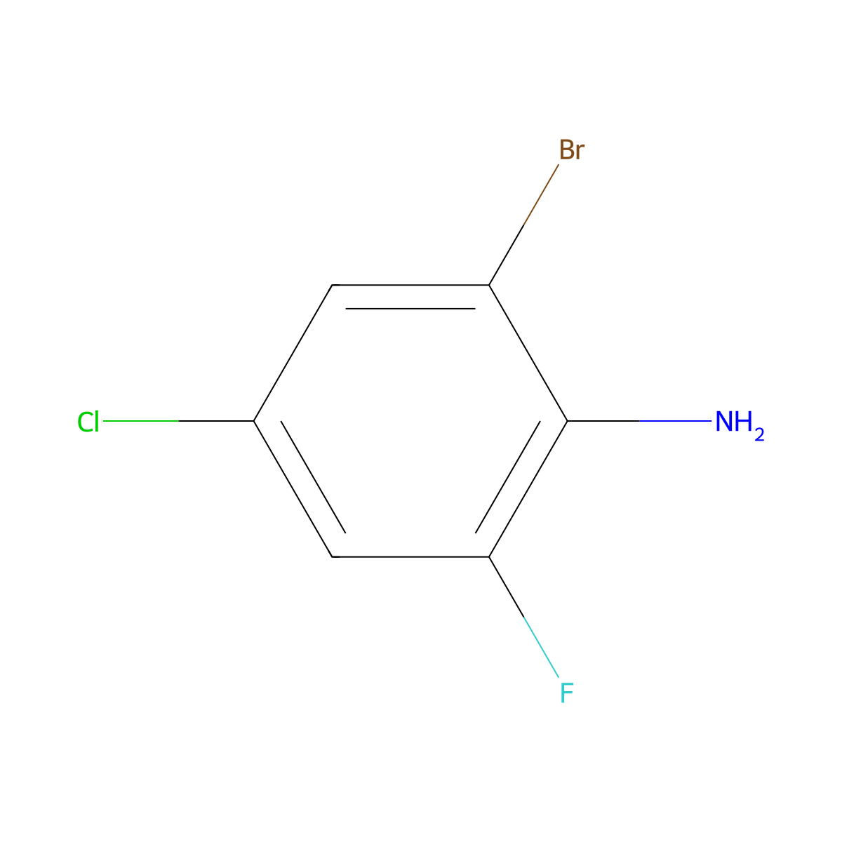 2-Bromo-4-chloro-6-fluoroaniline molecular structure, CAS 195191-47-0