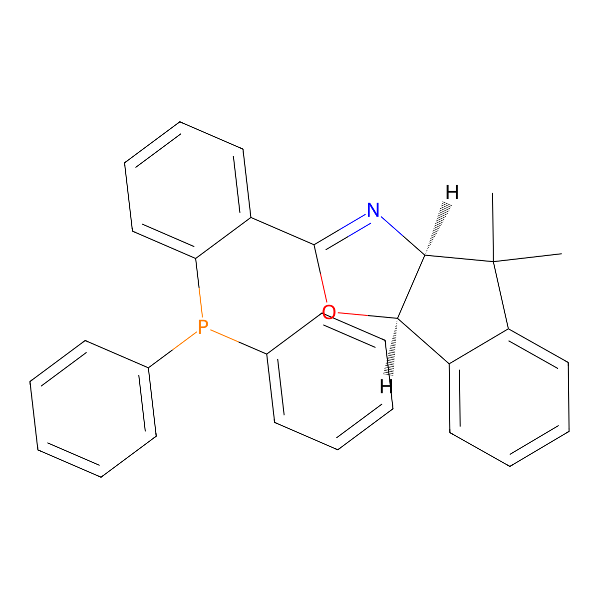 (3AS,8bR)-2-(2-(diphenylphosphanyl)phenyl)-4,4-dimethyl-3a,8b-dihydro-4H-indeno[2,1-d]oxazole molecular structure, CAS 195192-46-2