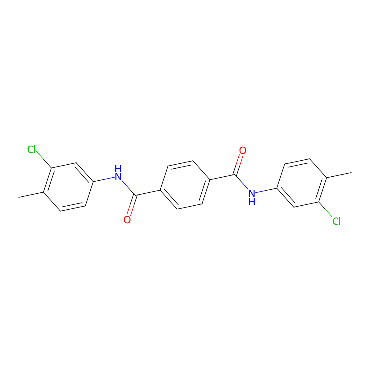 N1,N4-bis(3-chloro-4-methylphenyl)terephthalamide molecular structure, CAS 195194-69-5