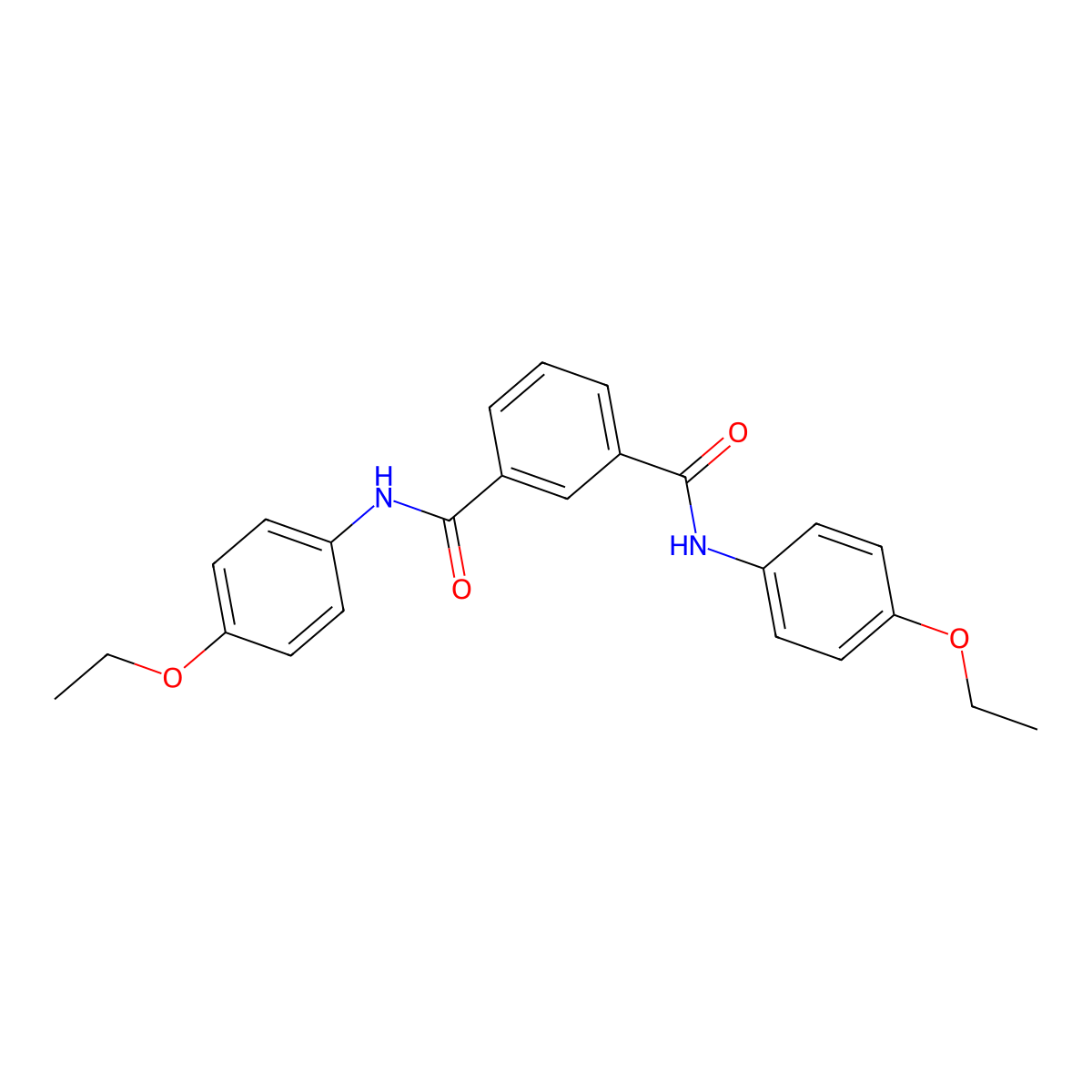 1-N,3-N-bis(4-ethoxyphenyl)benzene-1,3-dicarboxamide molecular structure, CAS 195195-82-5