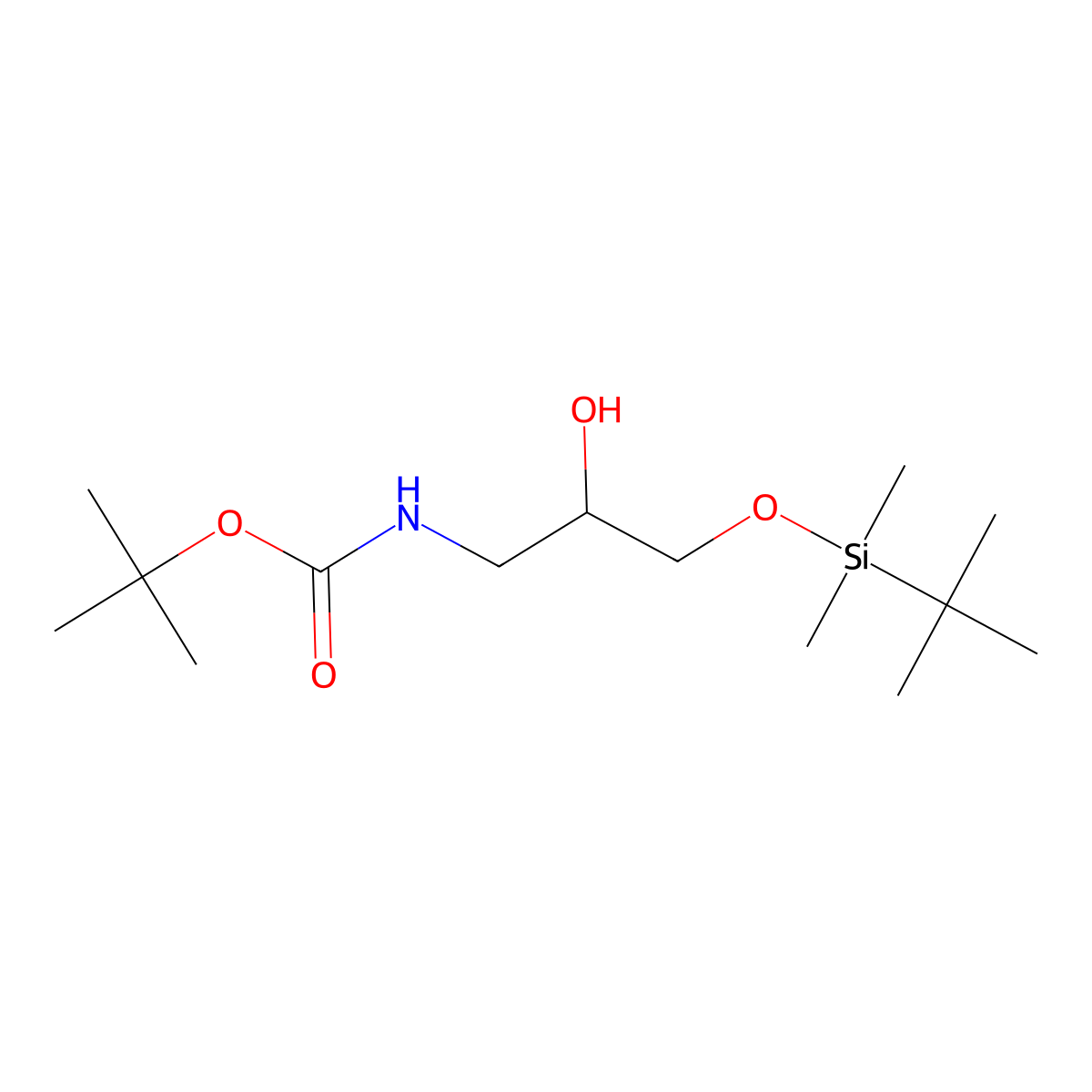 Tert-butyl 3-(tert-butyldimethylsilyloxy)-2-hydroxypropylcarbamate molecular structure, CAS 195197-94-5