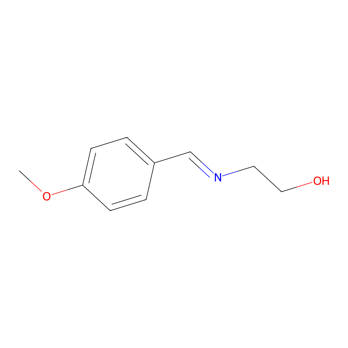 2-[[(4-Methoxyphenyl)methylene]amino]ethanol molecular structure, CAS 1952-35-8