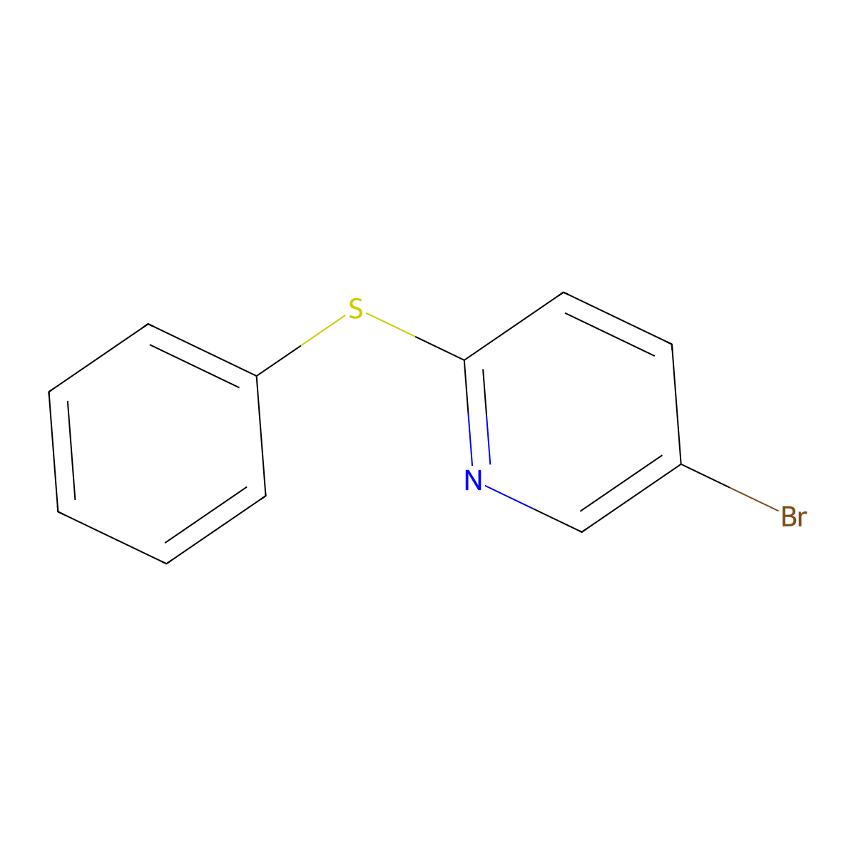 5-Bromo-2-(phenylsulfanyl)pyridine molecular structure, CAS 19520-27-5