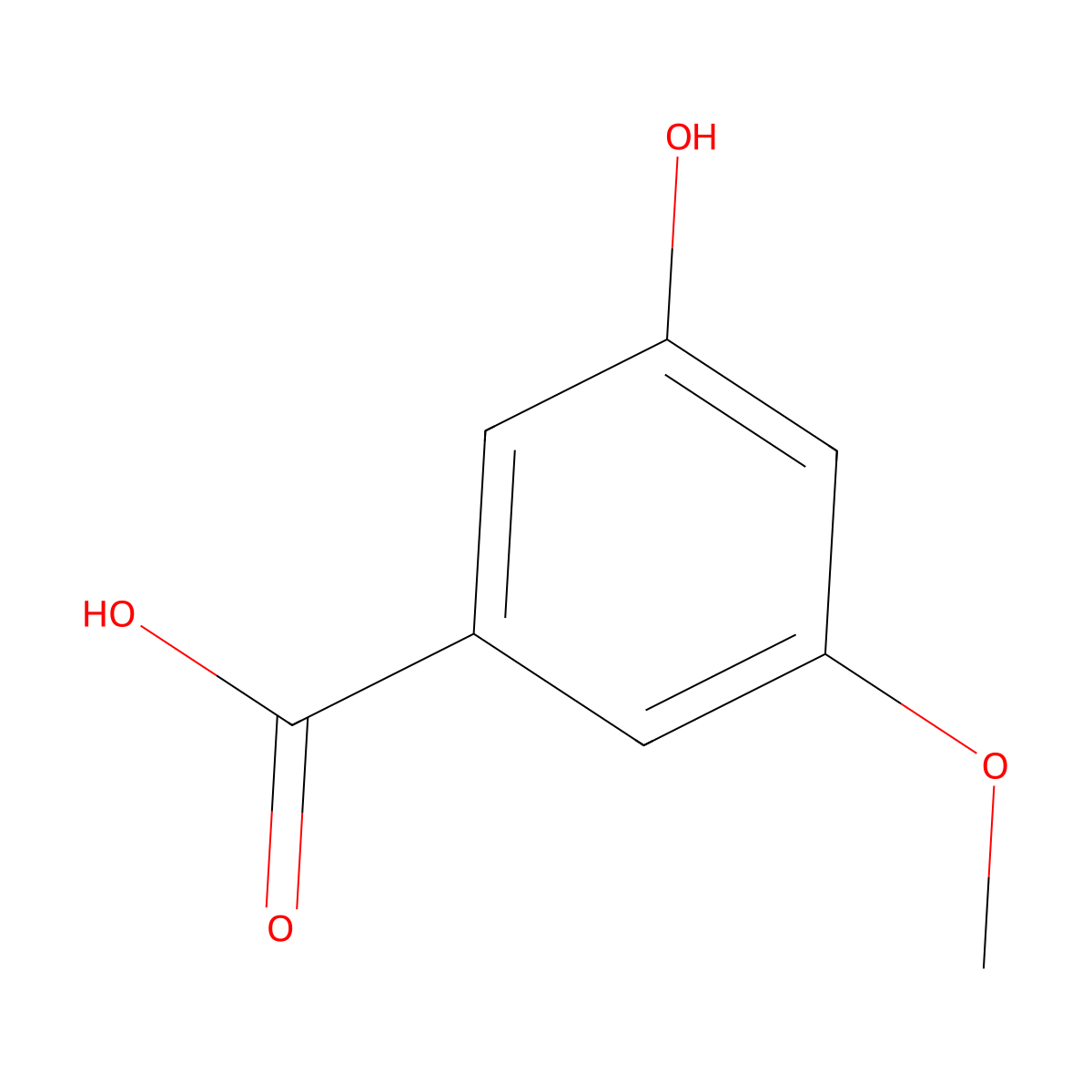 3-Hydroxy-5-methoxybenzoic acid molecular structure, CAS 19520-75-3