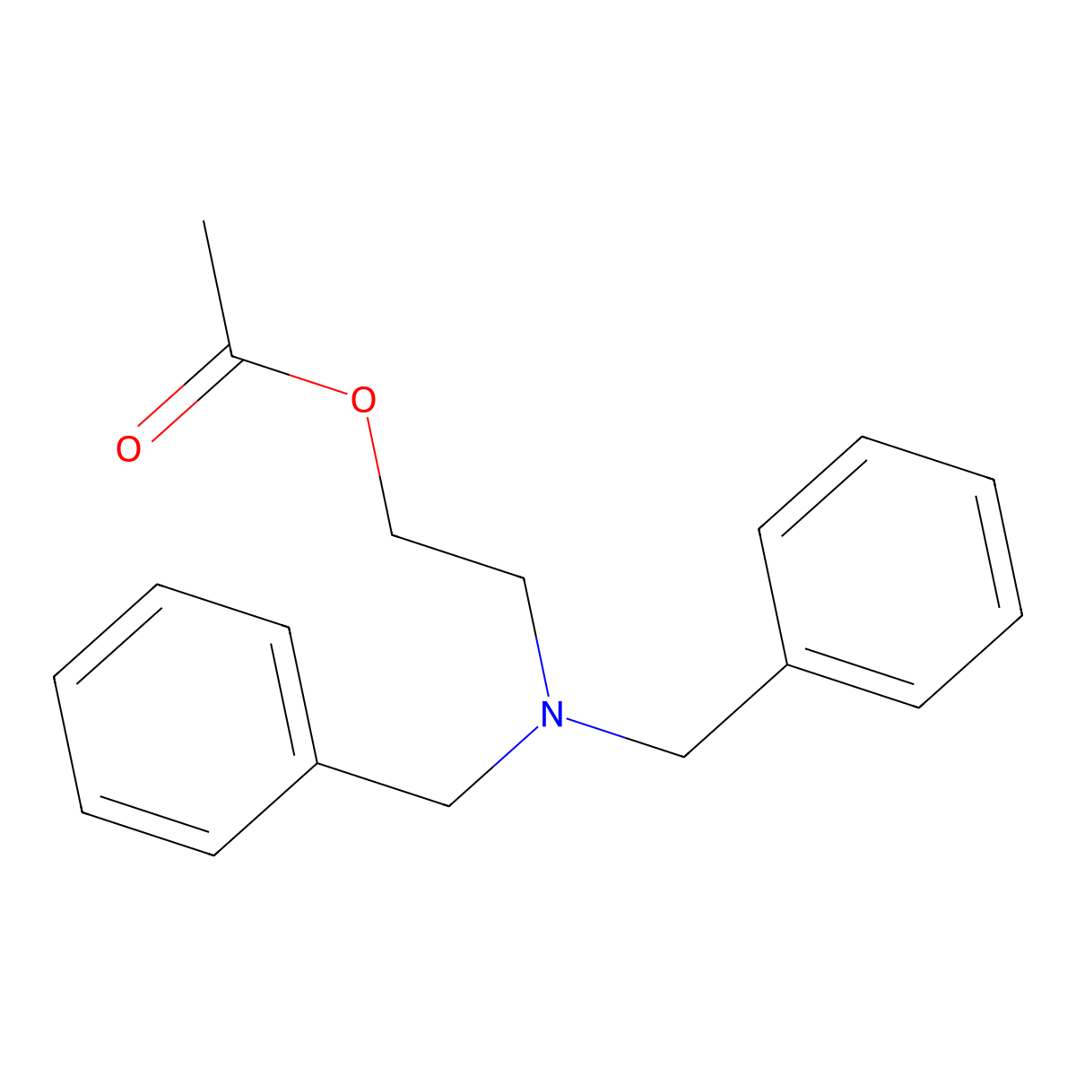 Ethanol, 2-(bis(phenylmethyl)amino)-, 1-acetate molecular structure, CAS 19520-88-8