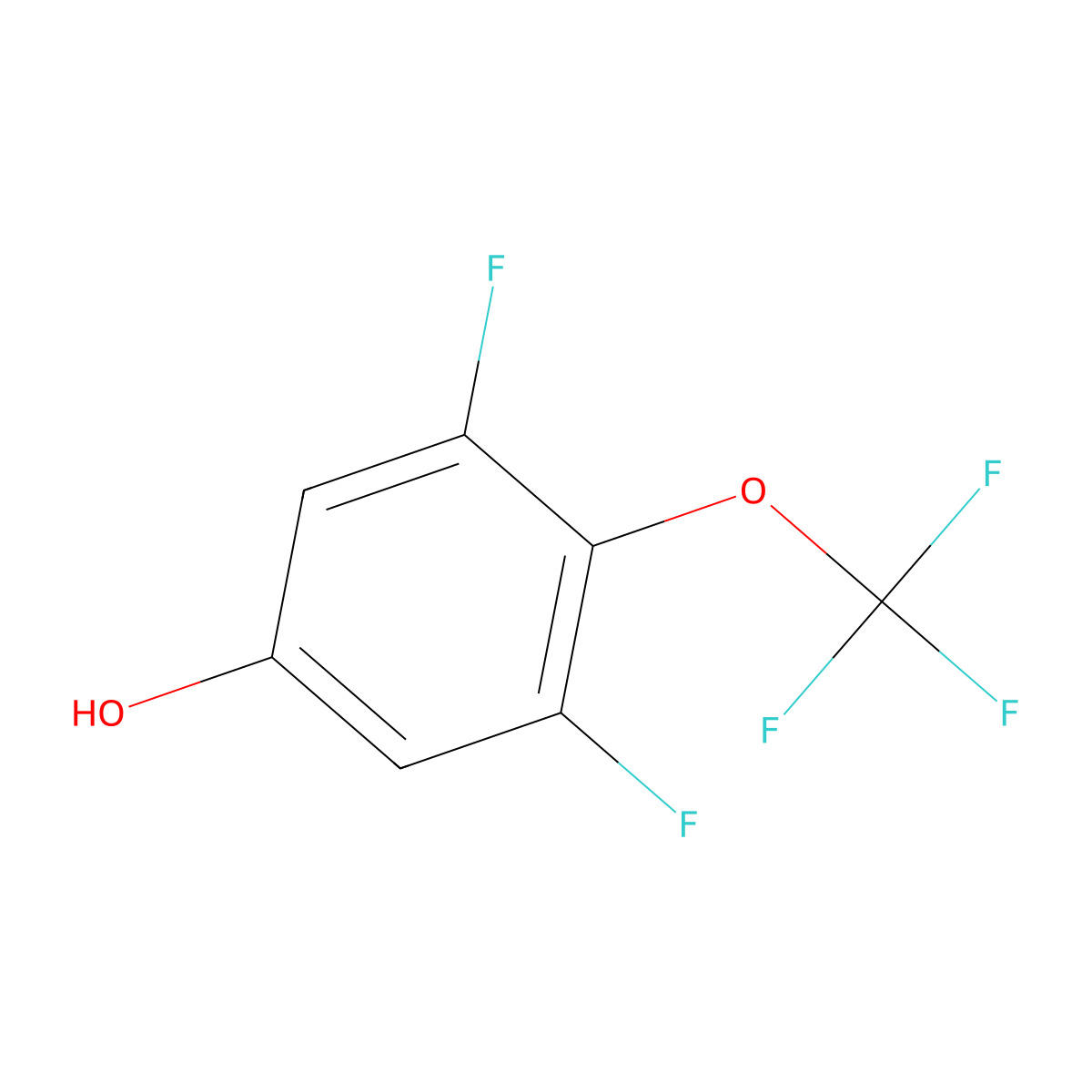 3,5-Difluoro-4-(trifluoromethoxy)phenol molecular structure, CAS 195206-85-0