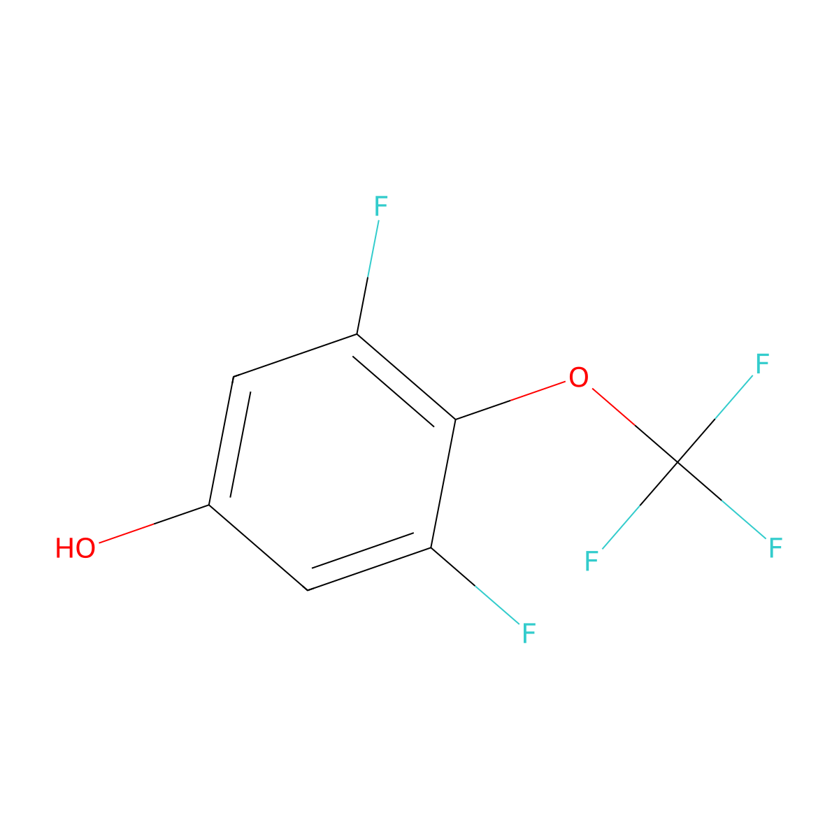 3,5-Difluoro-4-(trifluoromethoxy)phenol molecular structure, CAS 195206-85-0