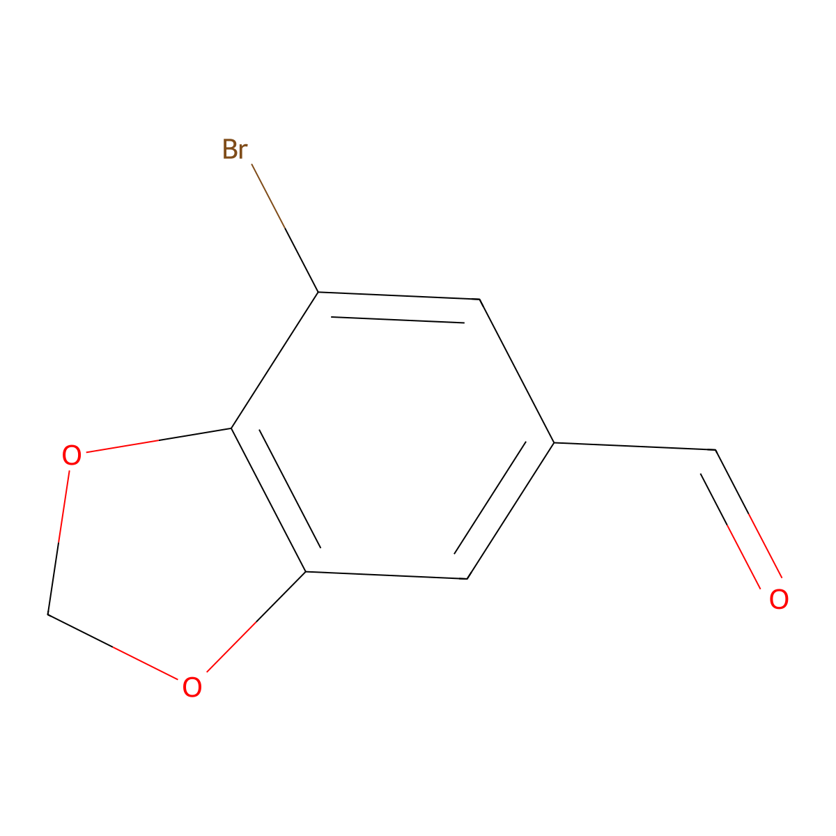 7-Bromo-1,3-dioxaindane-5-carbaldehyde molecular structure, CAS 19522-96-4