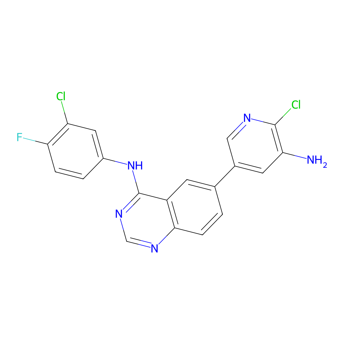 6-(5-Amino-6-chloropyridin-3-YL)-N-(3-chloro-4-fluorophenyl)quinazolin-4-amine molecular structure, CAS 1952236-04-2