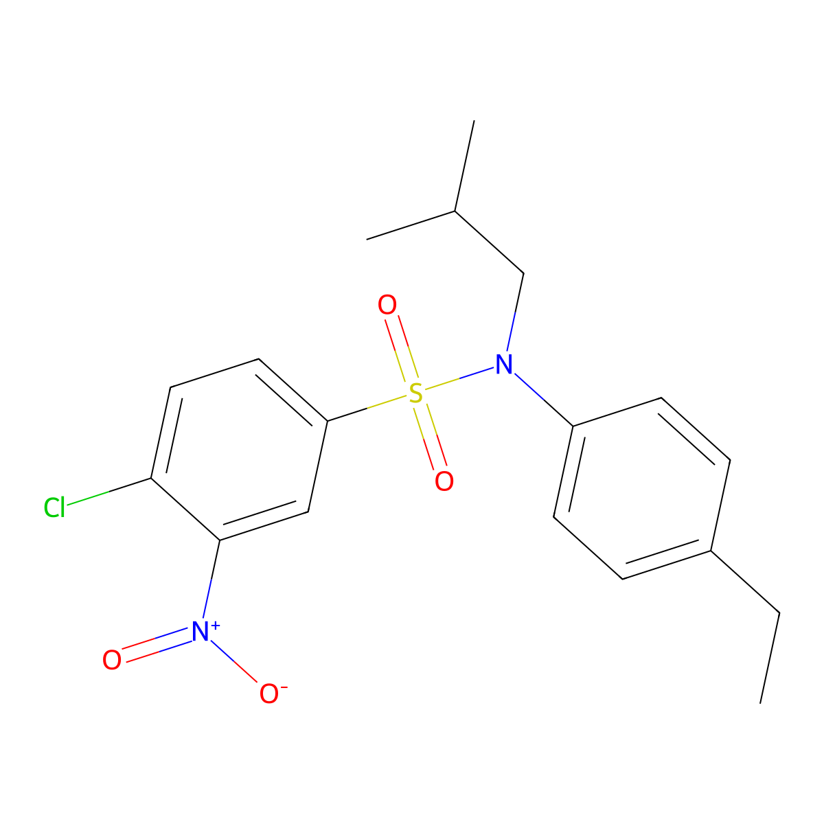 4-chloro-N-(4-ethylphenyl)-N-isobutyl-3-nitrobenzenesulfonamide molecular structure, CAS 1952239-69-8