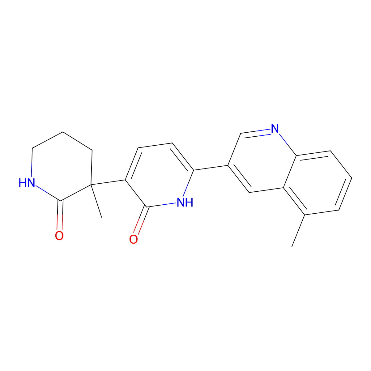 3-[(3R)-3-methyl-2-oxopiperidin-3-yl]-6-(5-methylquinolin-3-yl)-1H-pyridin-2-one molecular structure, CAS 1952261-87-8