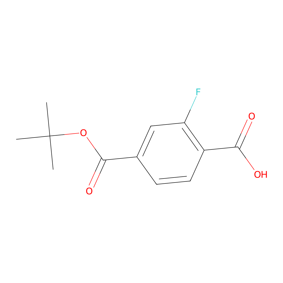 4-(Tert-butoxycarbonyl)-2-fluorobenzoic acid molecular structure, CAS 1952276-57-1