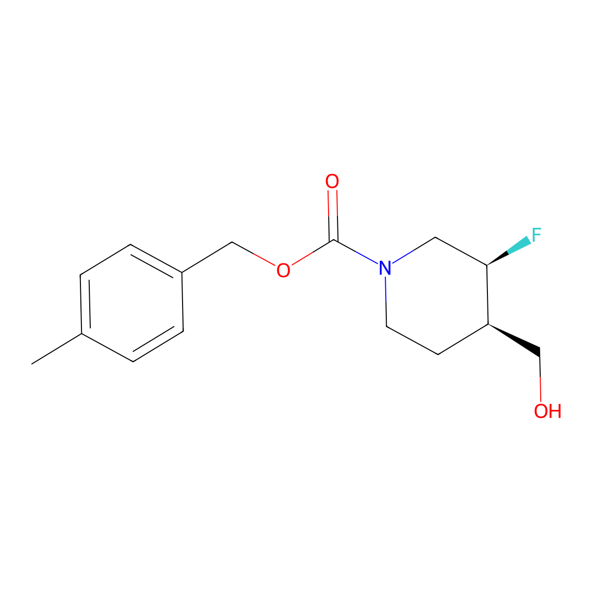 (4-methylphenyl)methyl (3S,4R)-3-fluoro-4-(hydroxymethyl)piperidine-1-carboxylate molecular structure, CAS 1952294-75-5