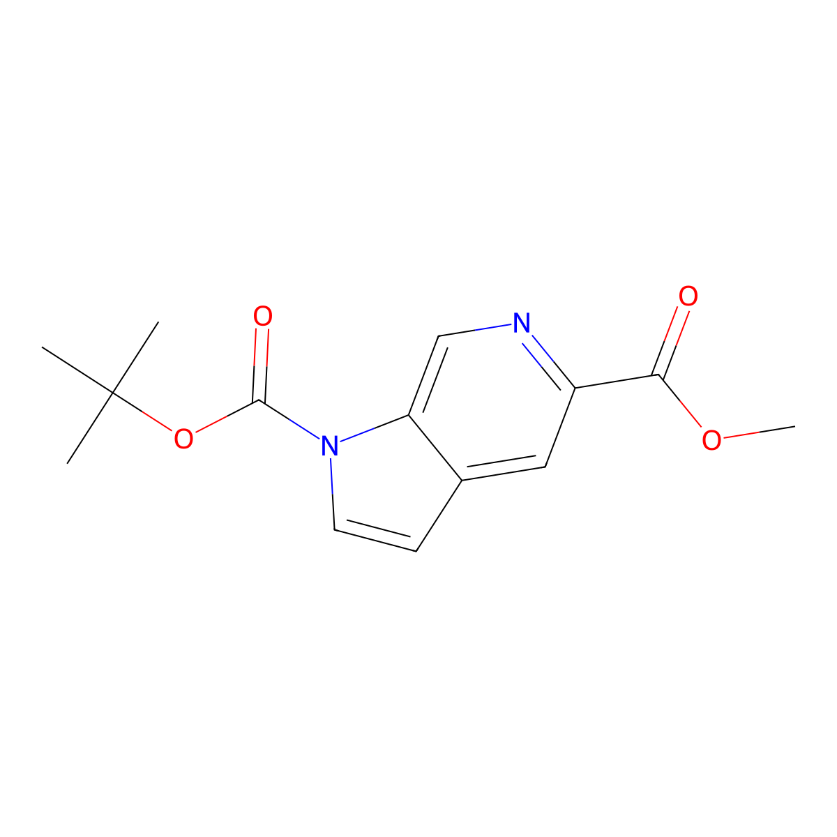 1-tert-Butyl 5-methyl 1H-pyrrolo[2,3-c]pyridine-1,5-dicarboxylate molecular structure, CAS 1952337-86-8