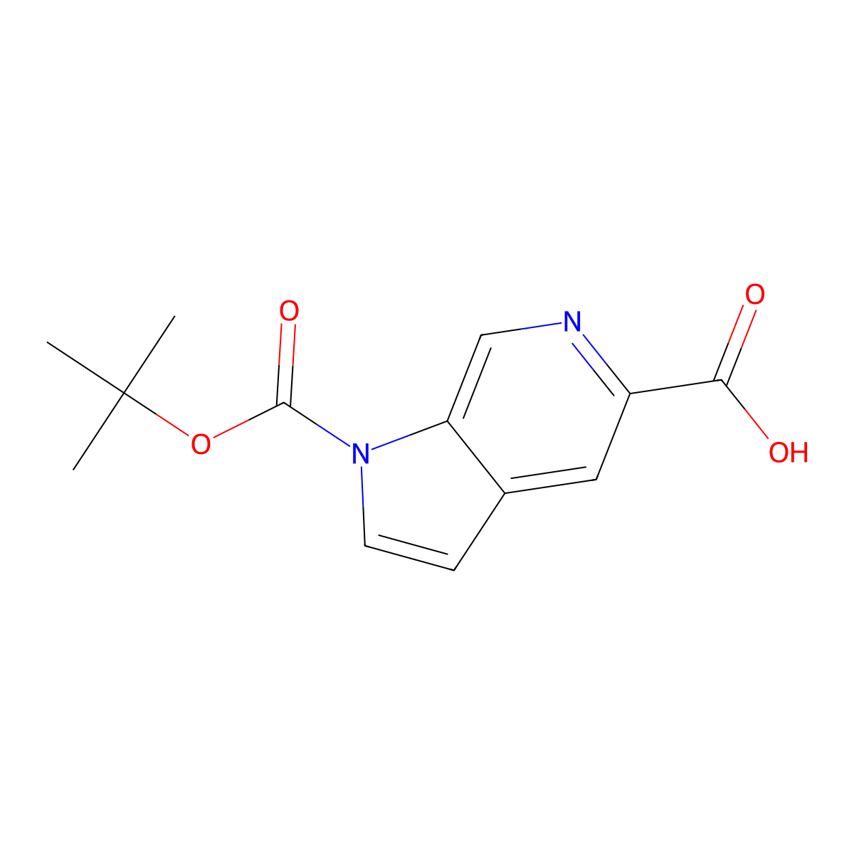 1-(tert-Butoxycarbonyl)-1H-pyrrolo[2,3-c]pyridine-5-carboxylic acid molecular structure, CAS 1952337-96-0