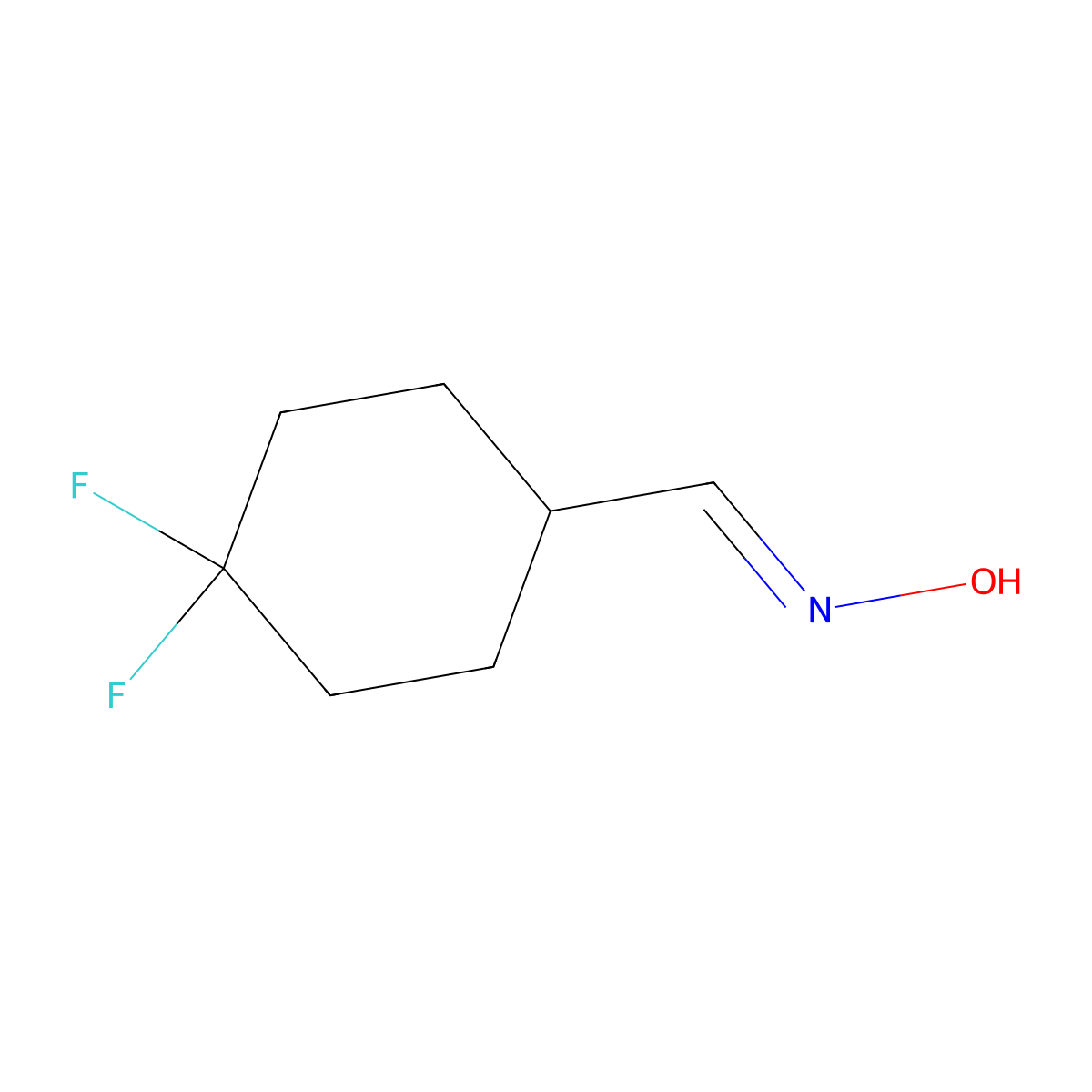 4,4-Difluorocyclohexanecarbaldehyde oxime molecular structure, CAS 1952348-03-6