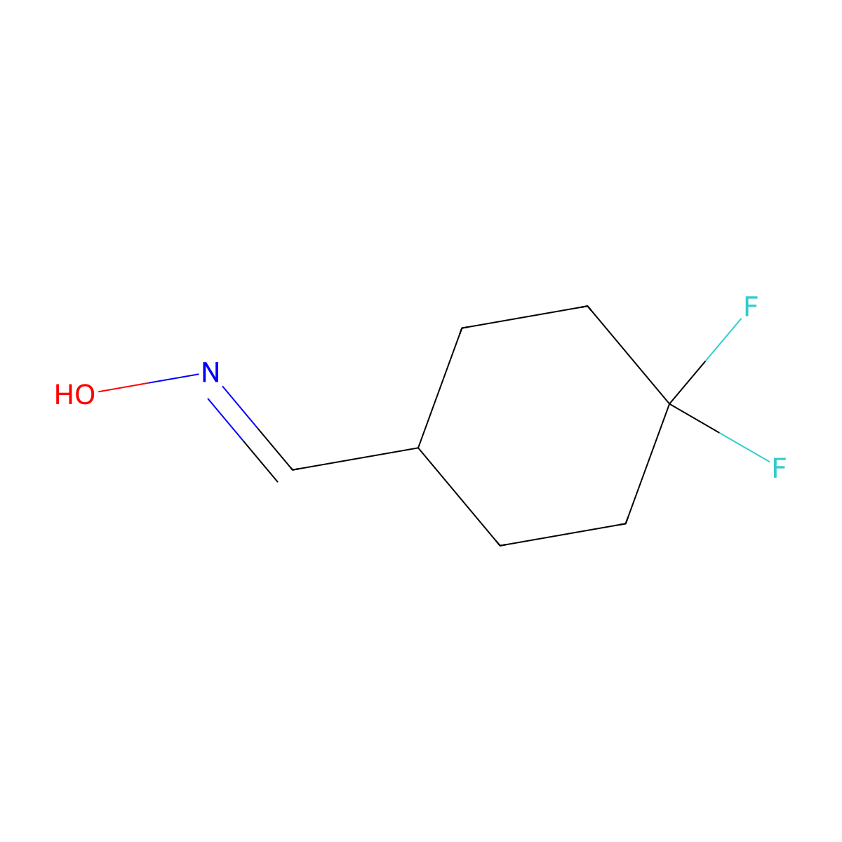 4,4-Difluorocyclohexanecarbaldehyde oxime molecular structure, CAS 1952348-03-6