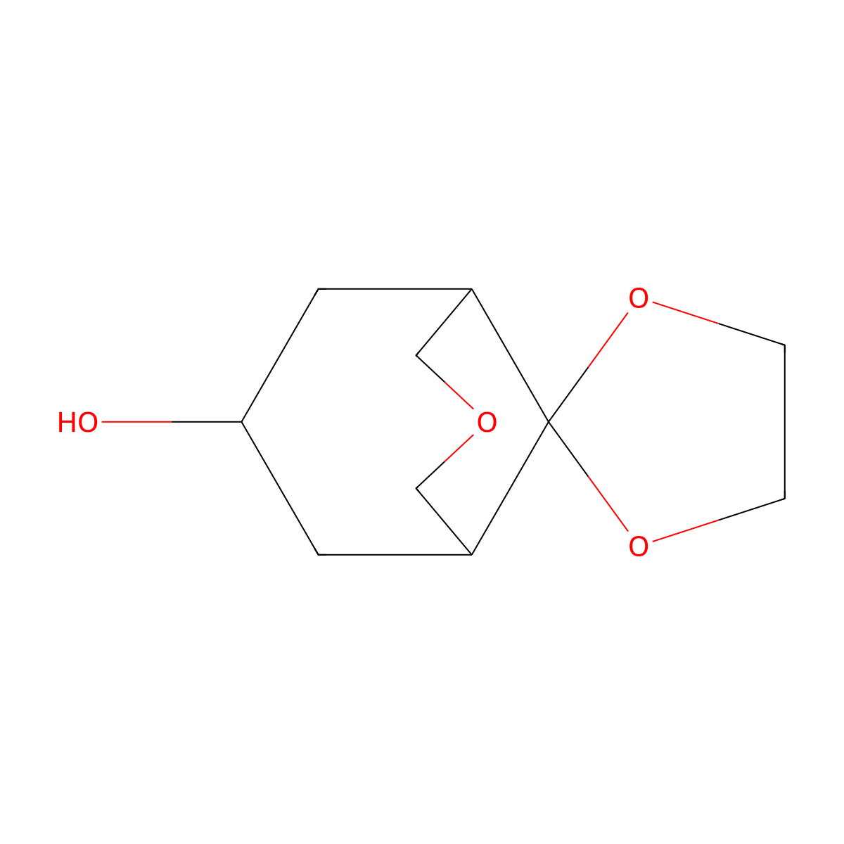 7-Hydroxy-3-oxaspiro[bicyclo[3.3.1]nonane-9,2'-[1,3]dioxolane] molecular structure, CAS 1952348-55-8