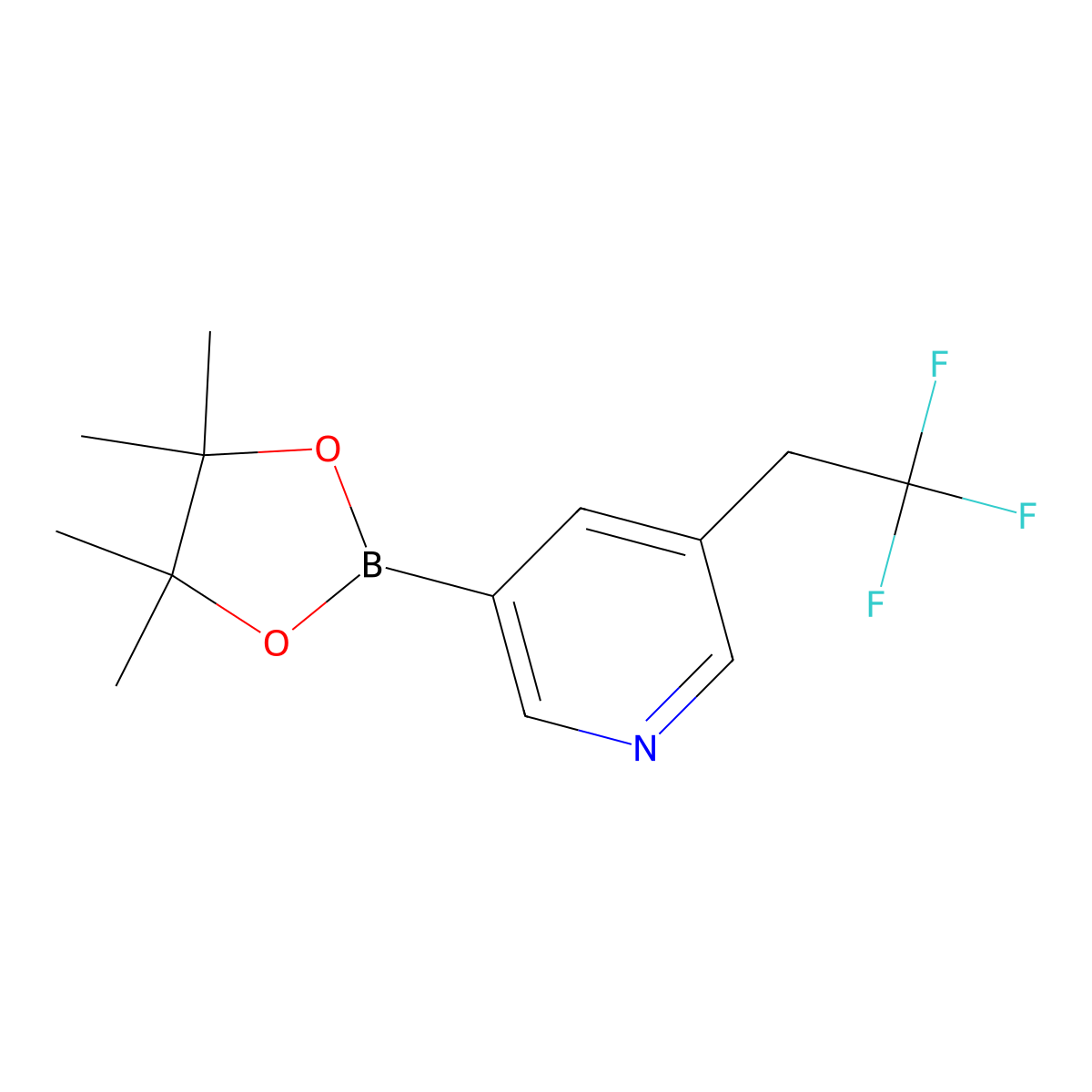 3-(Tetramethyl-1,3,2-dioxaborolan-2-yl)-5-(2,2,2-trifluoroethyl)pyridine molecular structure, CAS 1952356-62-5