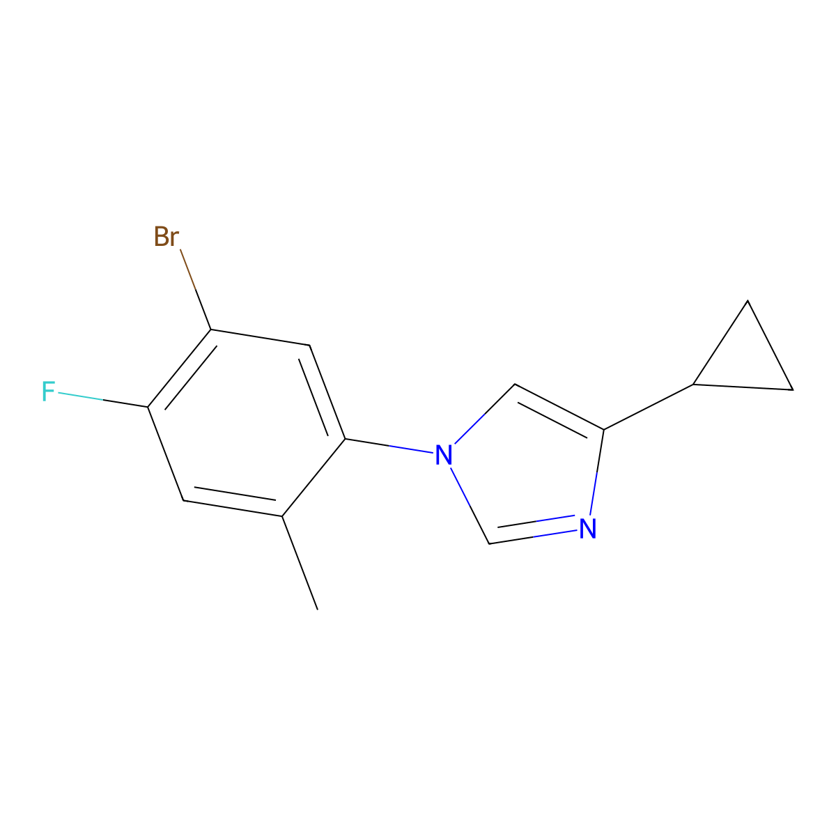 1-(5-Bromo-4-fluoro-2-methylphenyl)-4-cyclopropyl-1H-imidazole molecular structure, CAS 1952356-88-5