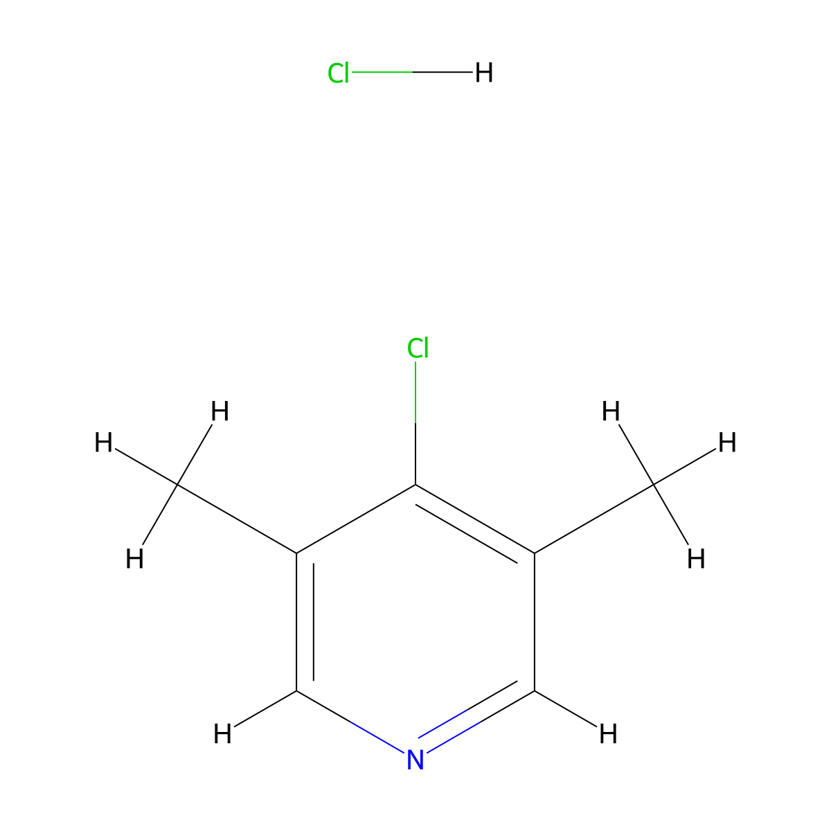 4-Chloro-3,5-dimethylpyridine hydrochloride molecular structure, CAS 19524-10-8