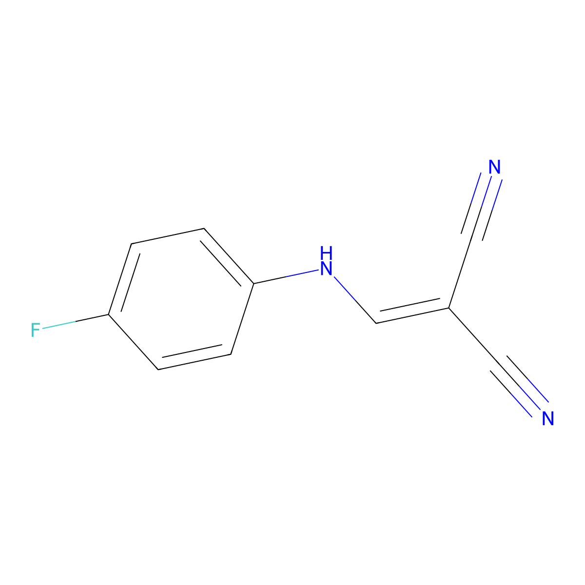 2-{[(4-Fluorophenyl)amino]methylidene}propanedinitrile molecular structure, CAS 195243-31-3