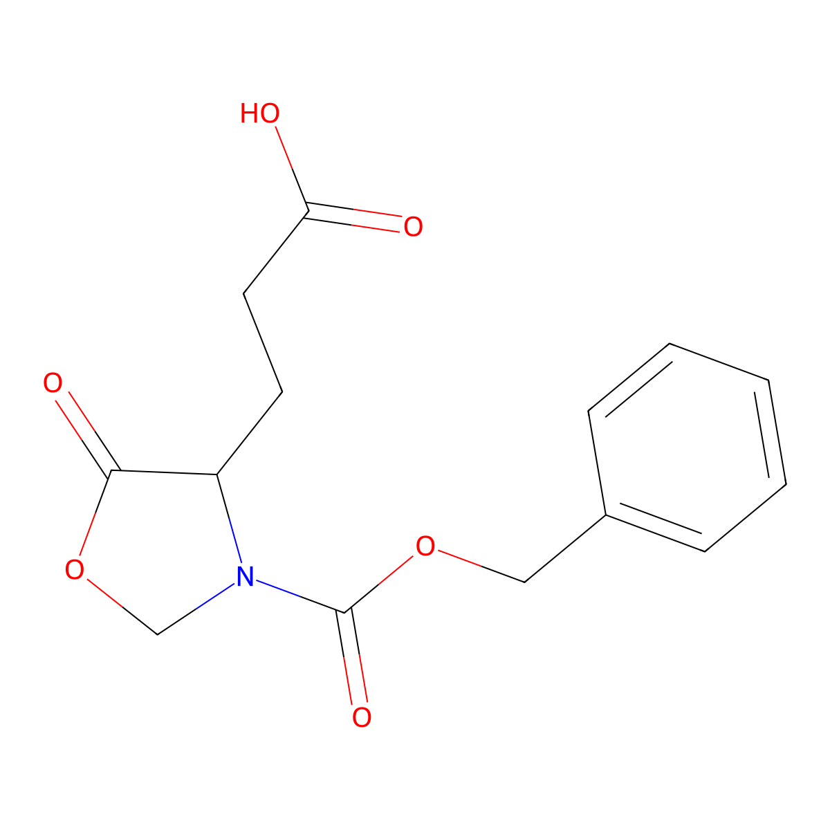 3-{3-[(Benzyloxy)carbonyl]-5-oxo-1,3-oxazolidin-4-yl}propanoic acid molecular structure, CAS 19525-56-5