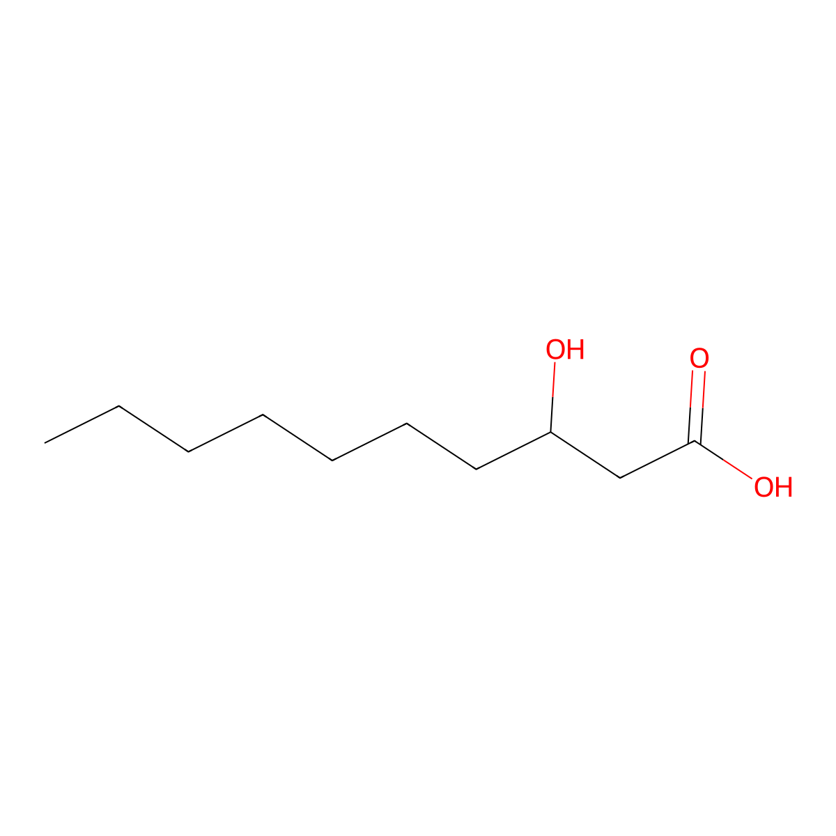3-hydroxydecanoic acid, (3R)- molecular structure, CAS 19525-80-5