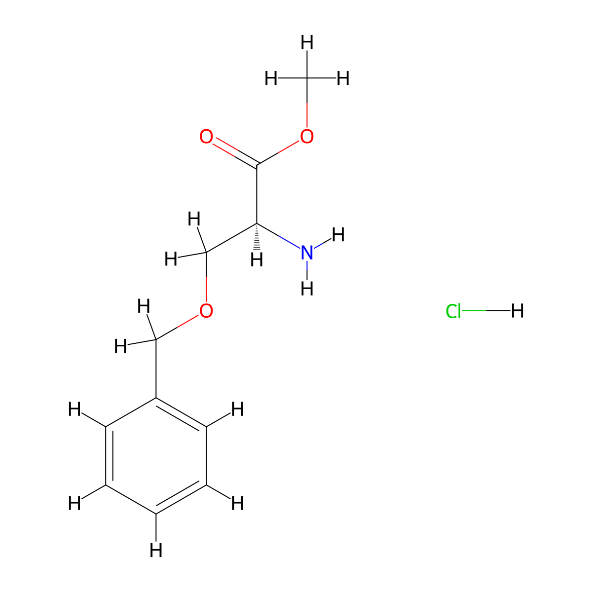 H-Ser(Bzl)-Ome,hcL molecular structure, CAS 19525-87-2