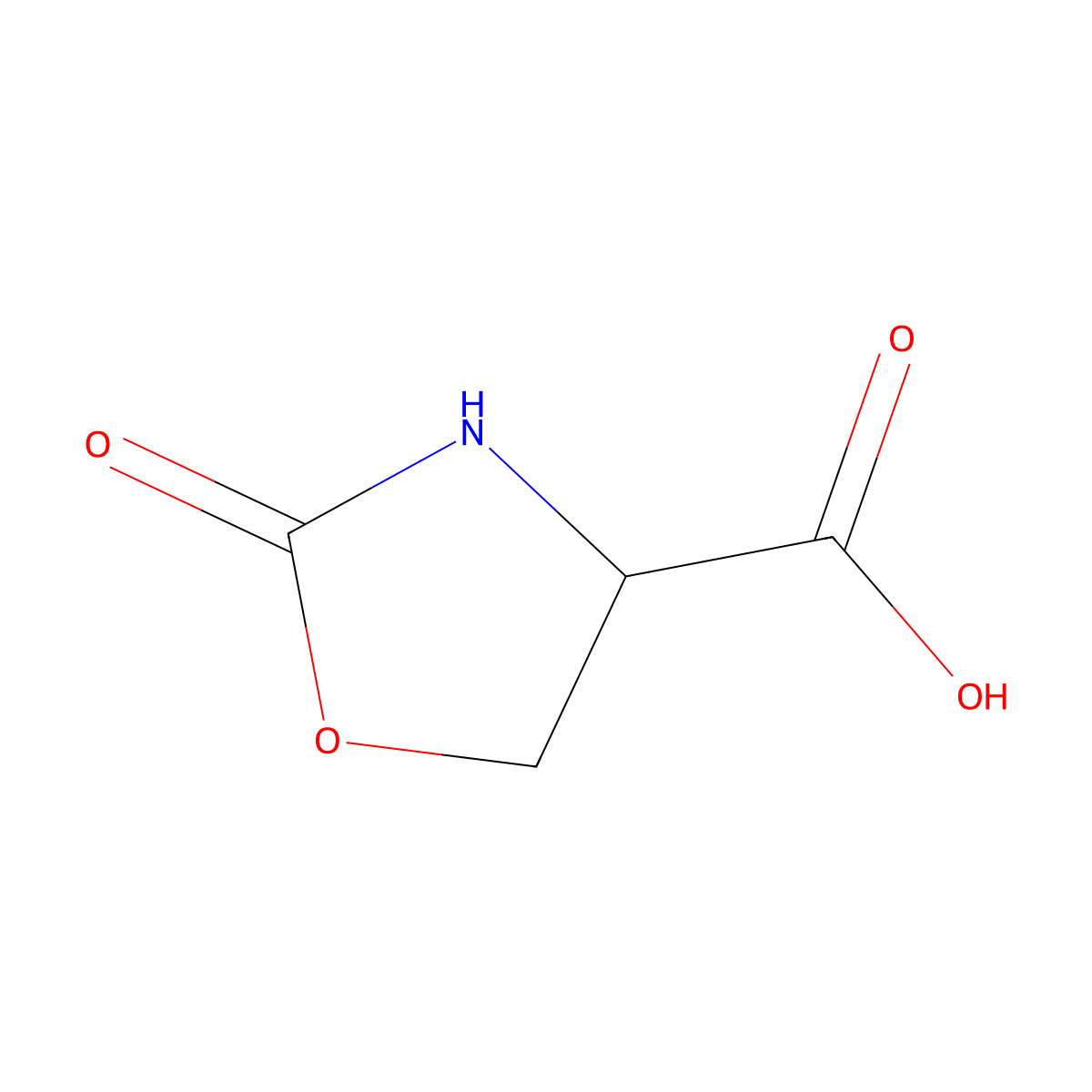 (4S)-2-oxo-1,3-oxazolidine-4-carboxylic acid molecular structure, CAS 19525-95-2