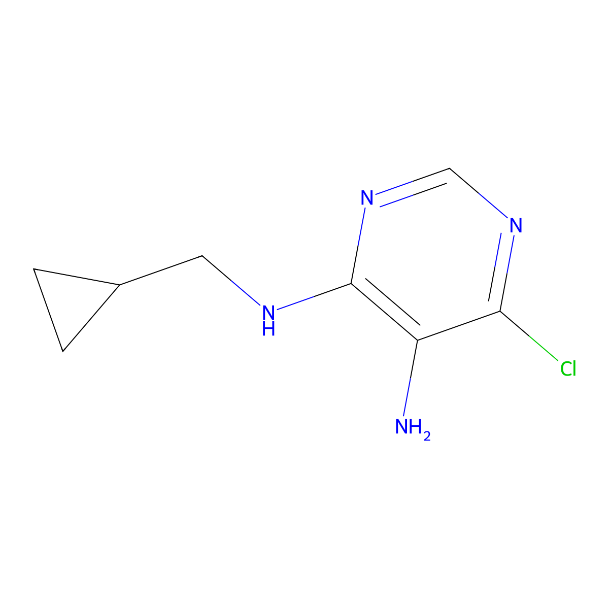 6-Chloro-N4-(cyclopropylmethyl)pyrimidine-4,5-diamine molecular structure, CAS 195252-60-9