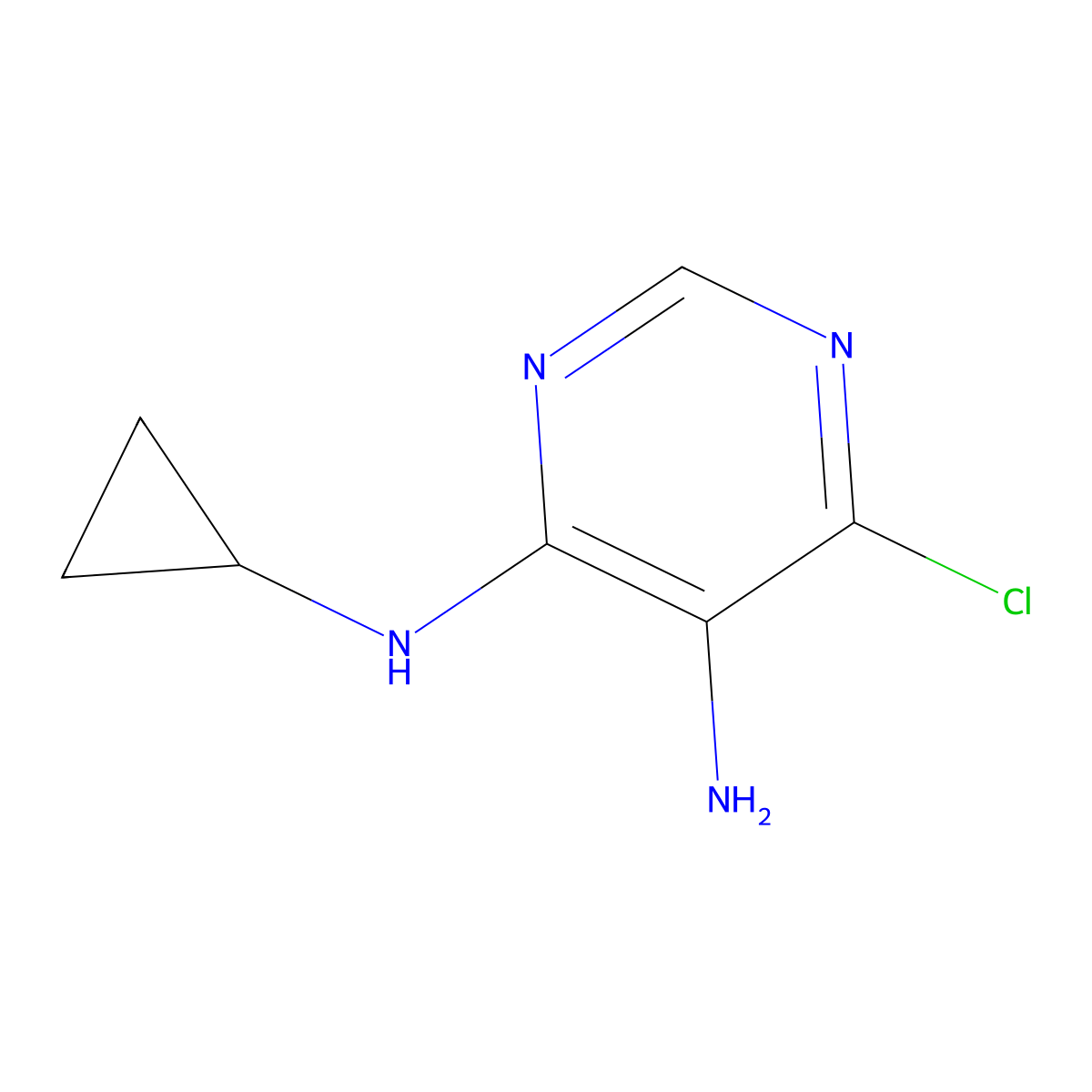 6-chloro-N4-cyclopropylpyrimidine-4,5-diamine molecular structure, CAS 195252-62-1