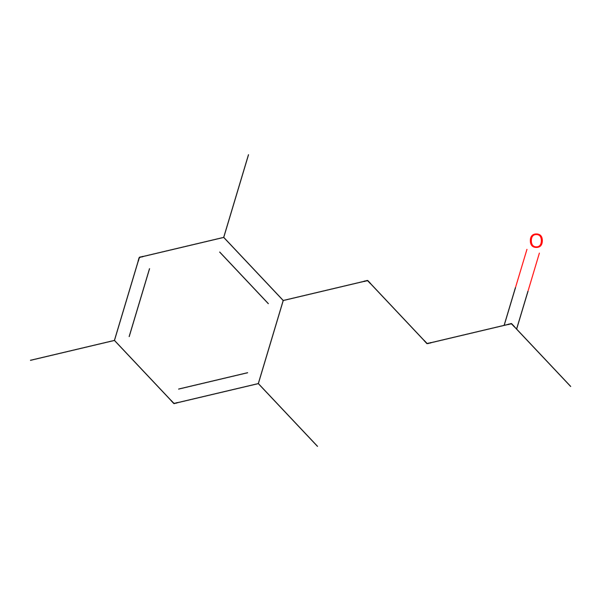 2-Butanone, 4-(2,4,6-trimethylphenyl)- molecular structure, CAS 195259-08-6