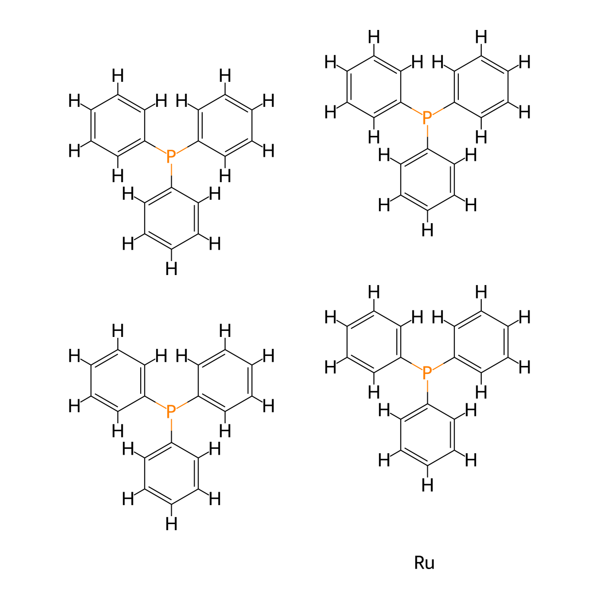 Dihydridotetrakis(triphenylphosphine)ruthenium(II) , Dihydridotetrakis(triphenylphosphine)ruthenium(II) molecular structure, CAS 19529-00-1