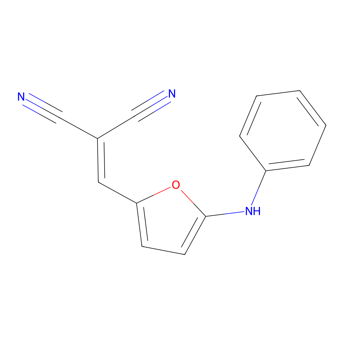 2-[(5-Anilinofuran-2-yl)methylidene]propanedinitrile molecular structure, CAS 195298-54-5
