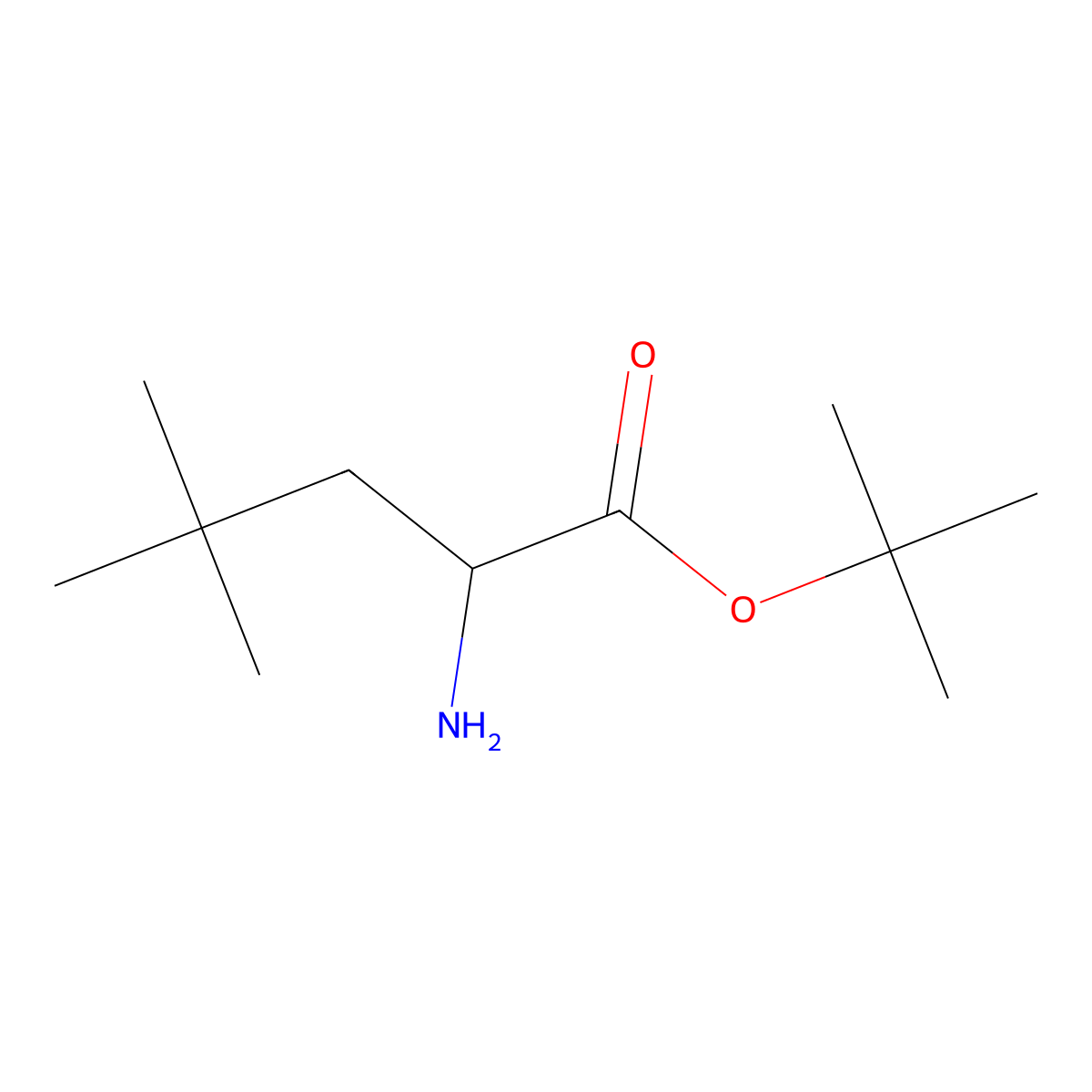 tert-butyl (2S)-2-amino-4,4-dimethylpentanoate molecular structure, CAS 195310-75-9