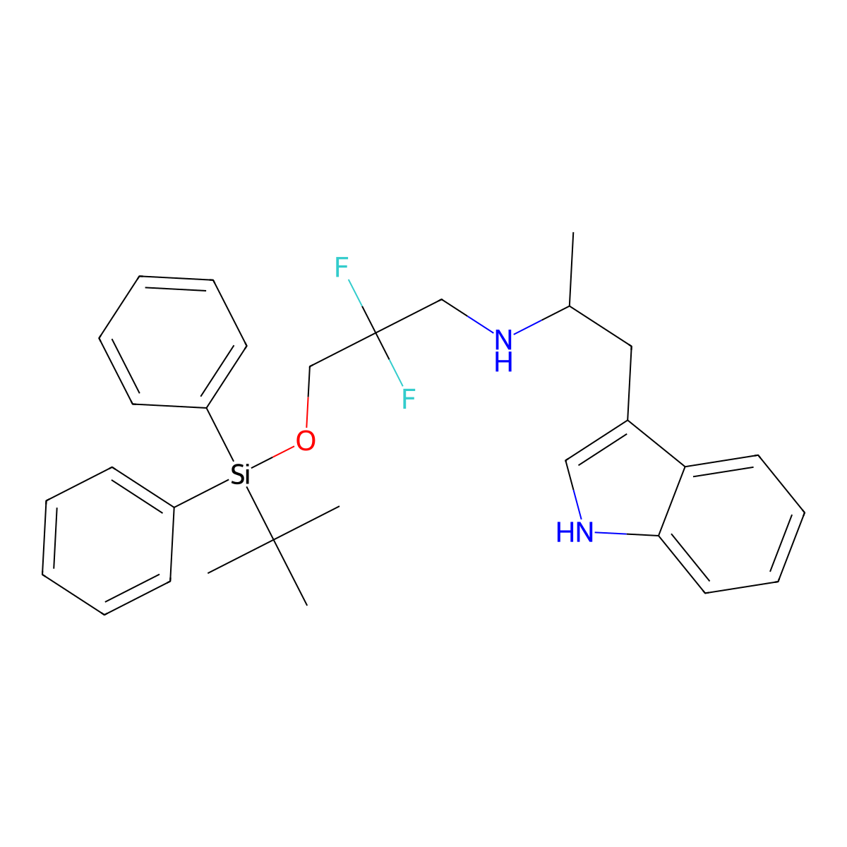 (R)-N-(1-(1H-Indol-3-yl)propan-2-yl)-3-((tert-butyldiphenylsilyl)oxy)-2,2-difluoropropan-1-amine molecular structure, CAS 1953133-34-0
