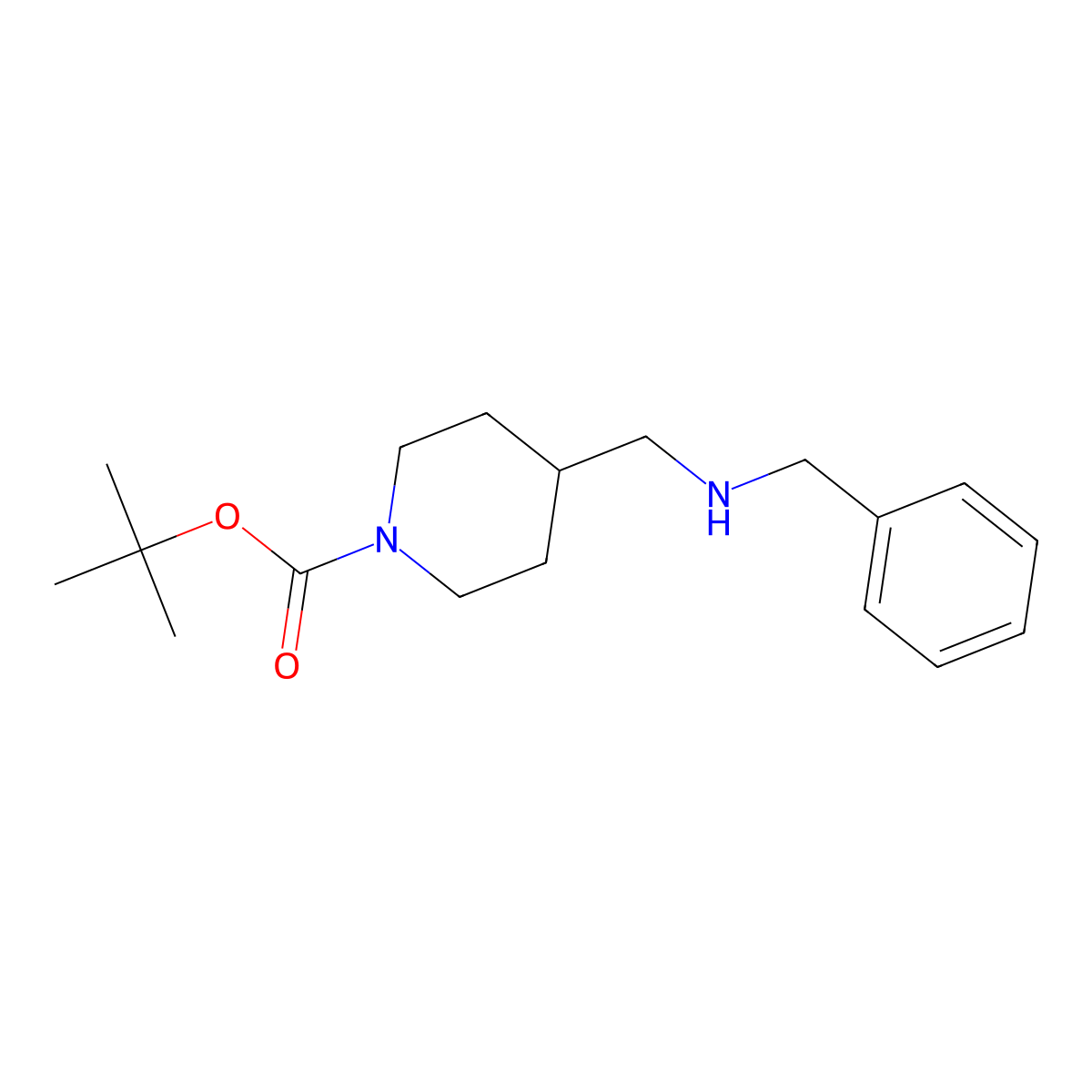 1-Boc-4-[(benzylamino)methyl]piperidine molecular structure, CAS 195314-72-8
