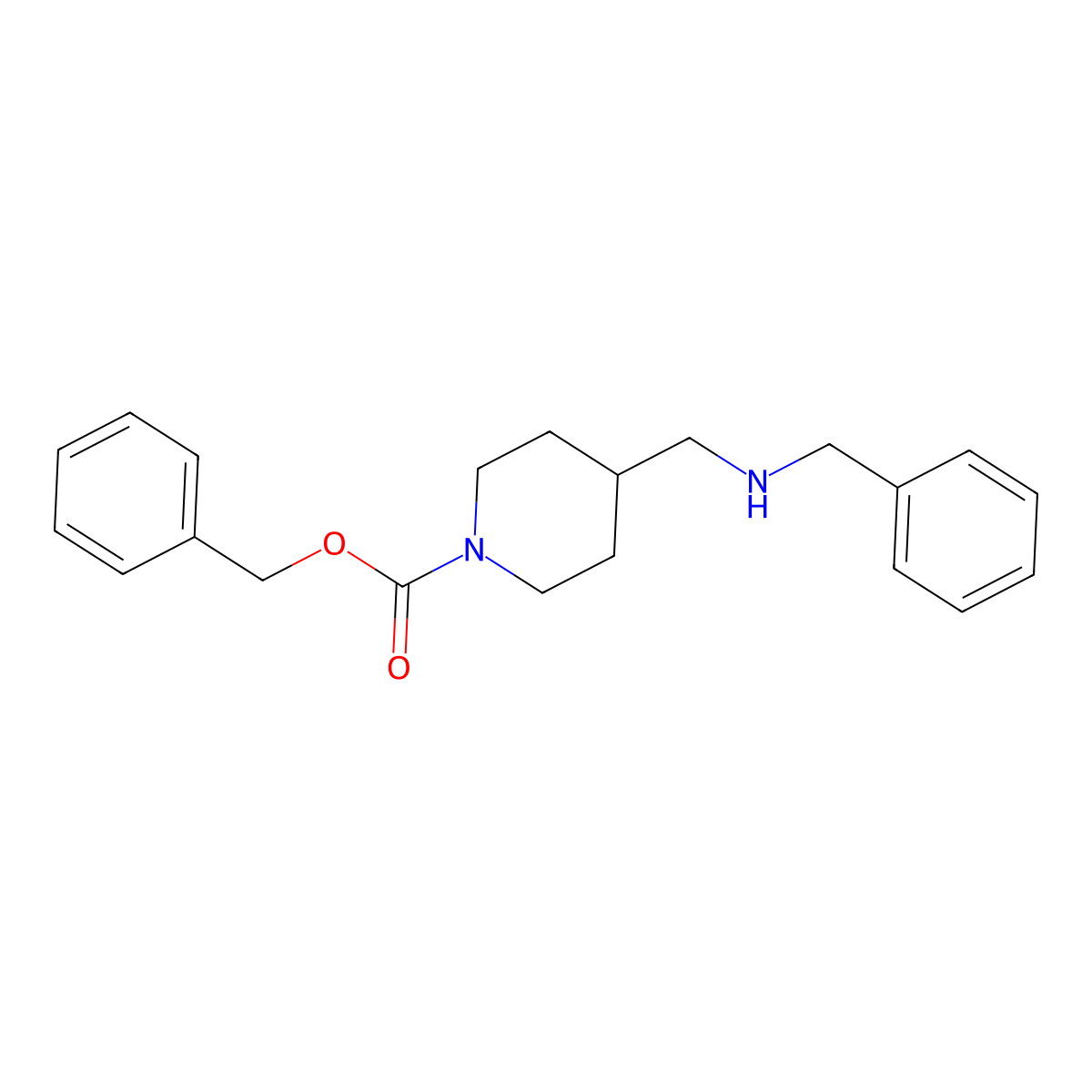 N-(1-benzyloxycarbonylpiperidin-4-ylmethyl)-N-benzylamine molecular structure, CAS 195314-74-0