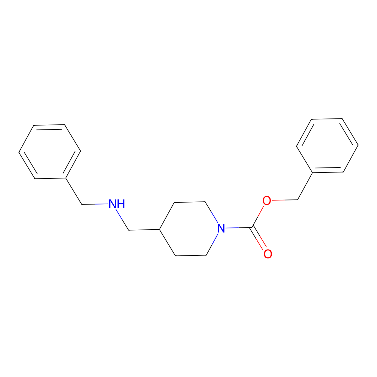 N-(1-benzyloxycarbonylpiperidin-4-ylmethyl)-N-benzylamine molecular structure, CAS 195314-74-0