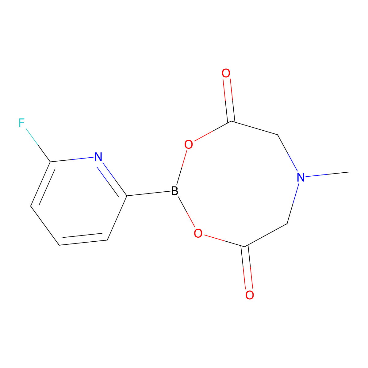 8-(6-Fluoropyridin-2-yl)-4-methyldihydro-4l4,8l4-[1,3,2]oxazaborolo[2,3-b][1,3,2]oxazaborole-2,6(3H,5H)-dione molecular structure, CAS 1953152-17-4